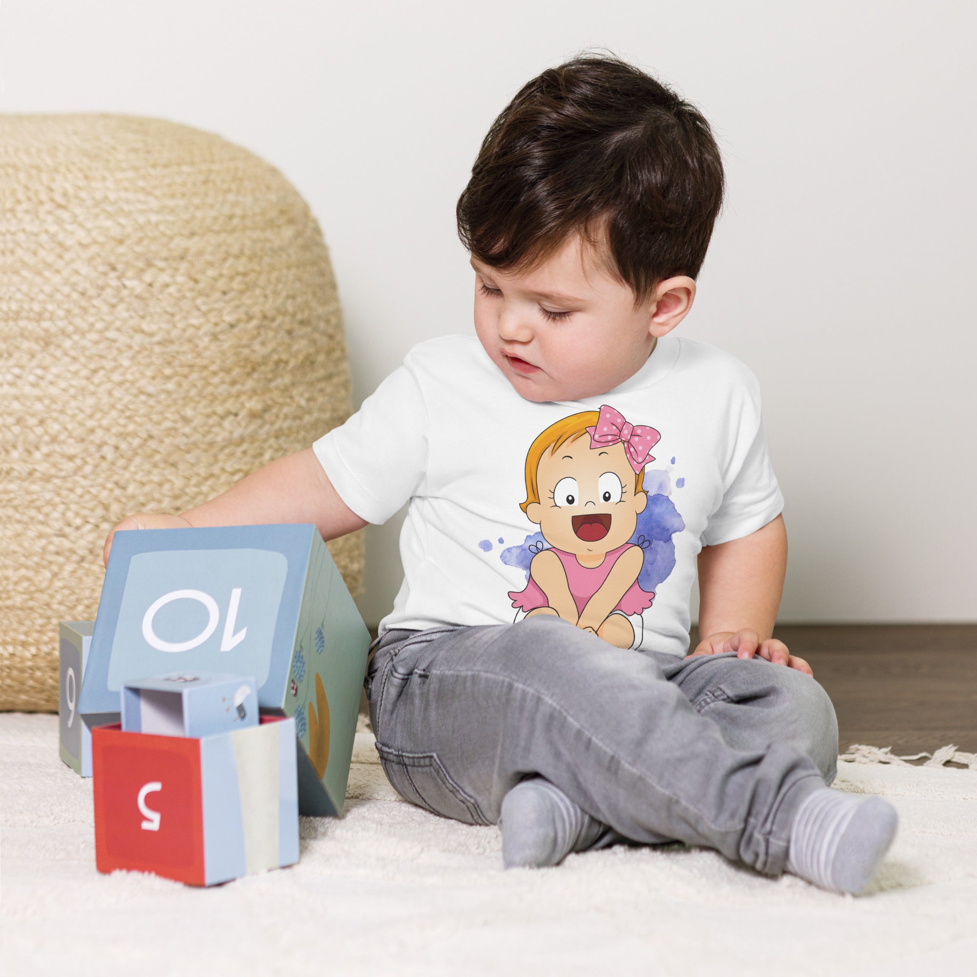 Camiseta de manga corta para niños pequeños - Cutie (Blanco)