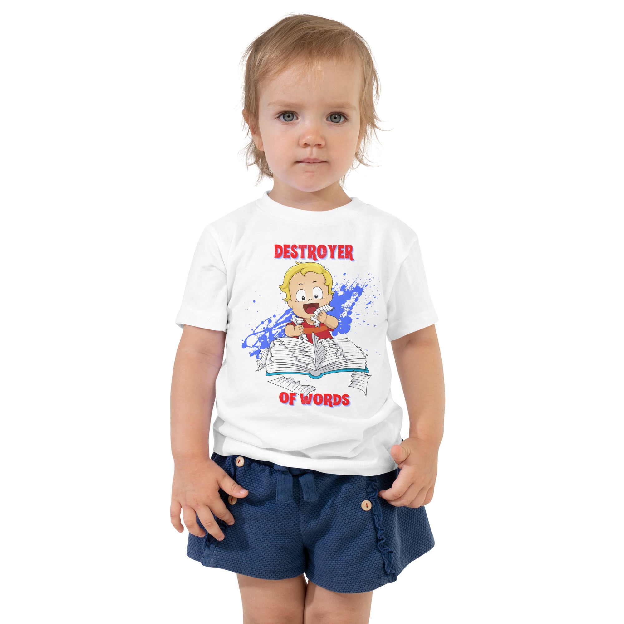 Toddler Short Sleeve Tee - Destroyer of Words (White)