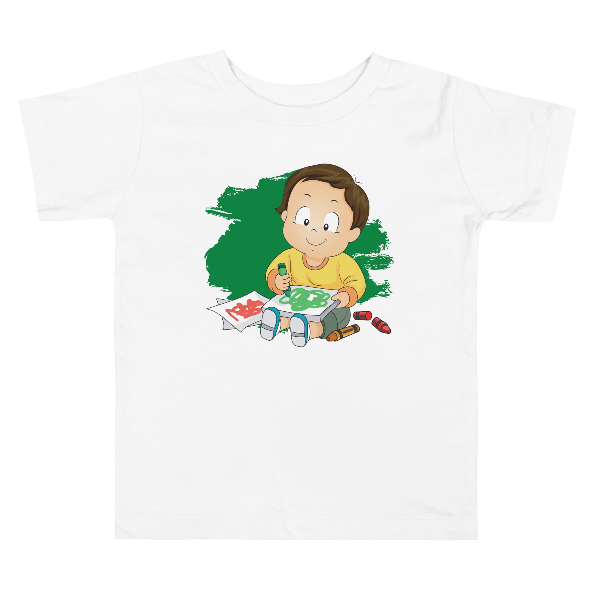 Camiseta de manga corta para niños pequeños - Doodles (Blanco)