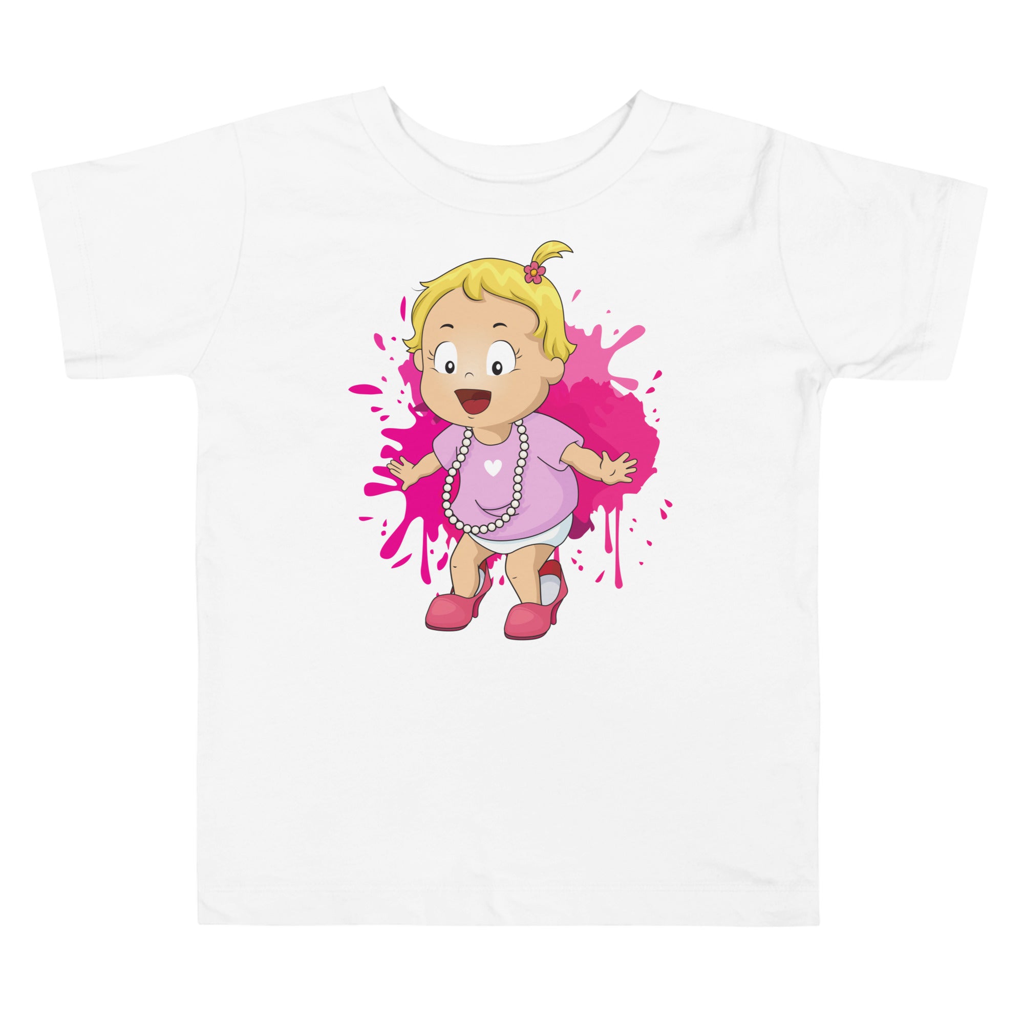 Camiseta de manga corta para niños pequeños - Vestir (Blanco)