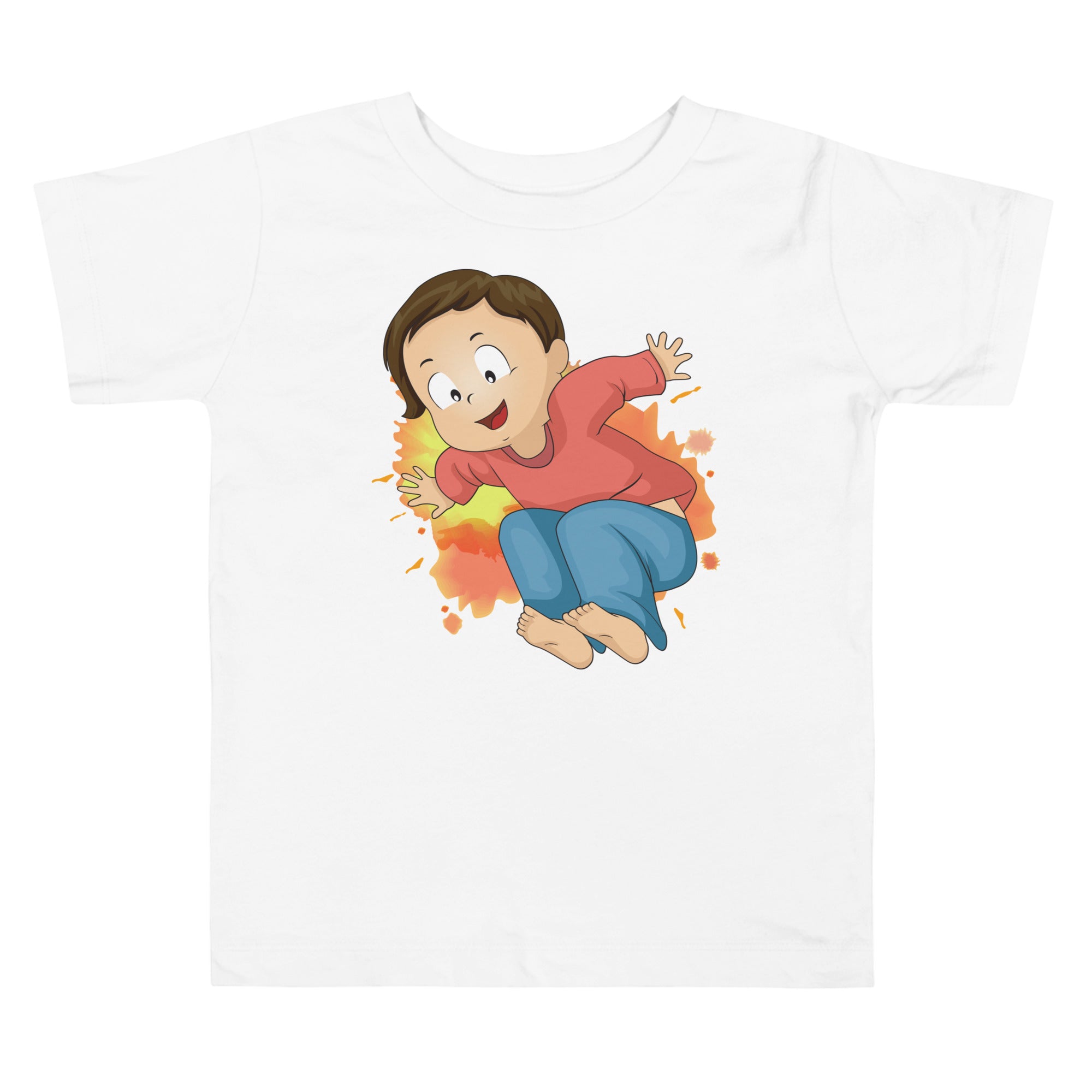 Toddler Short Sleeve Tee - Jump (White)