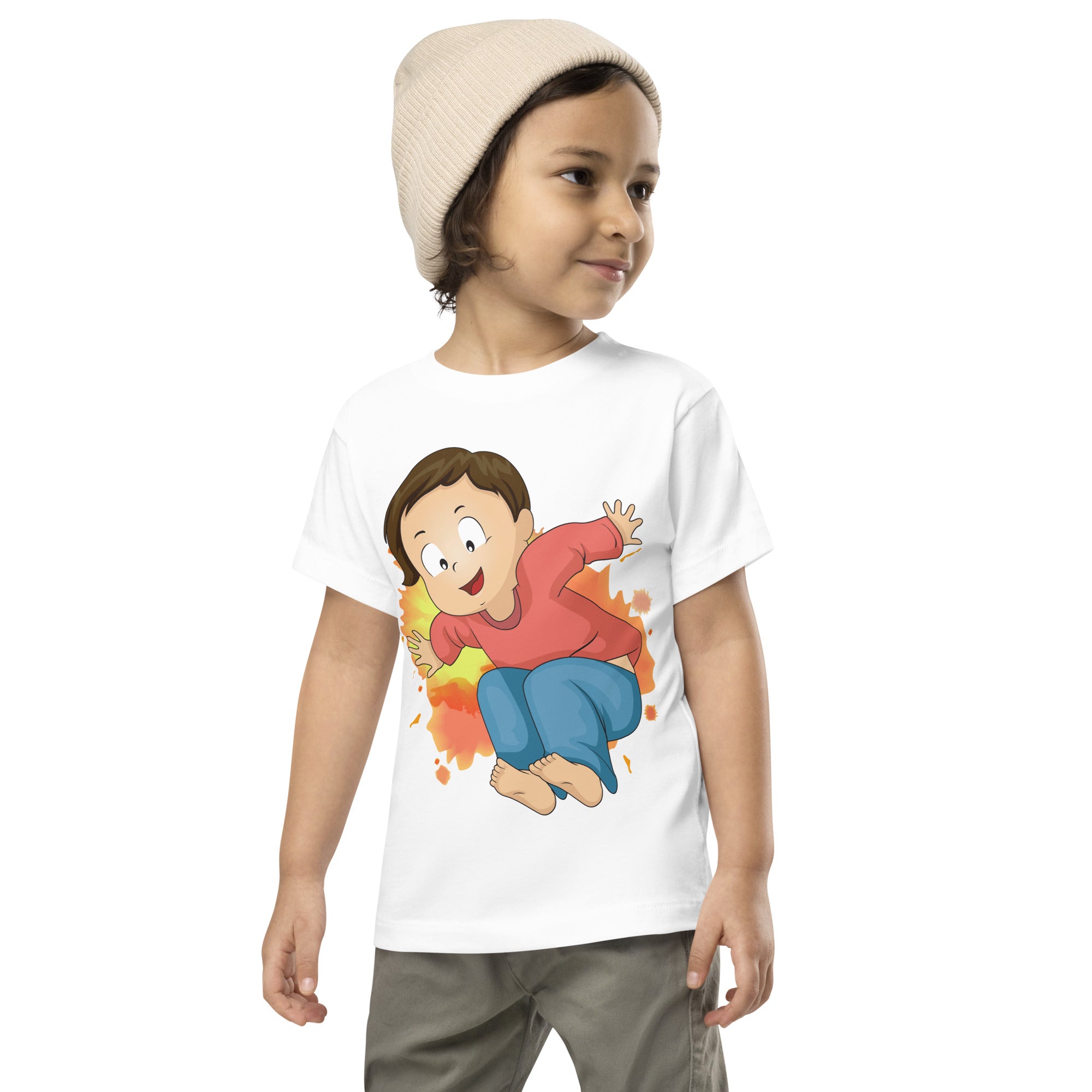 Toddler Short Sleeve Tee - Jump (White)