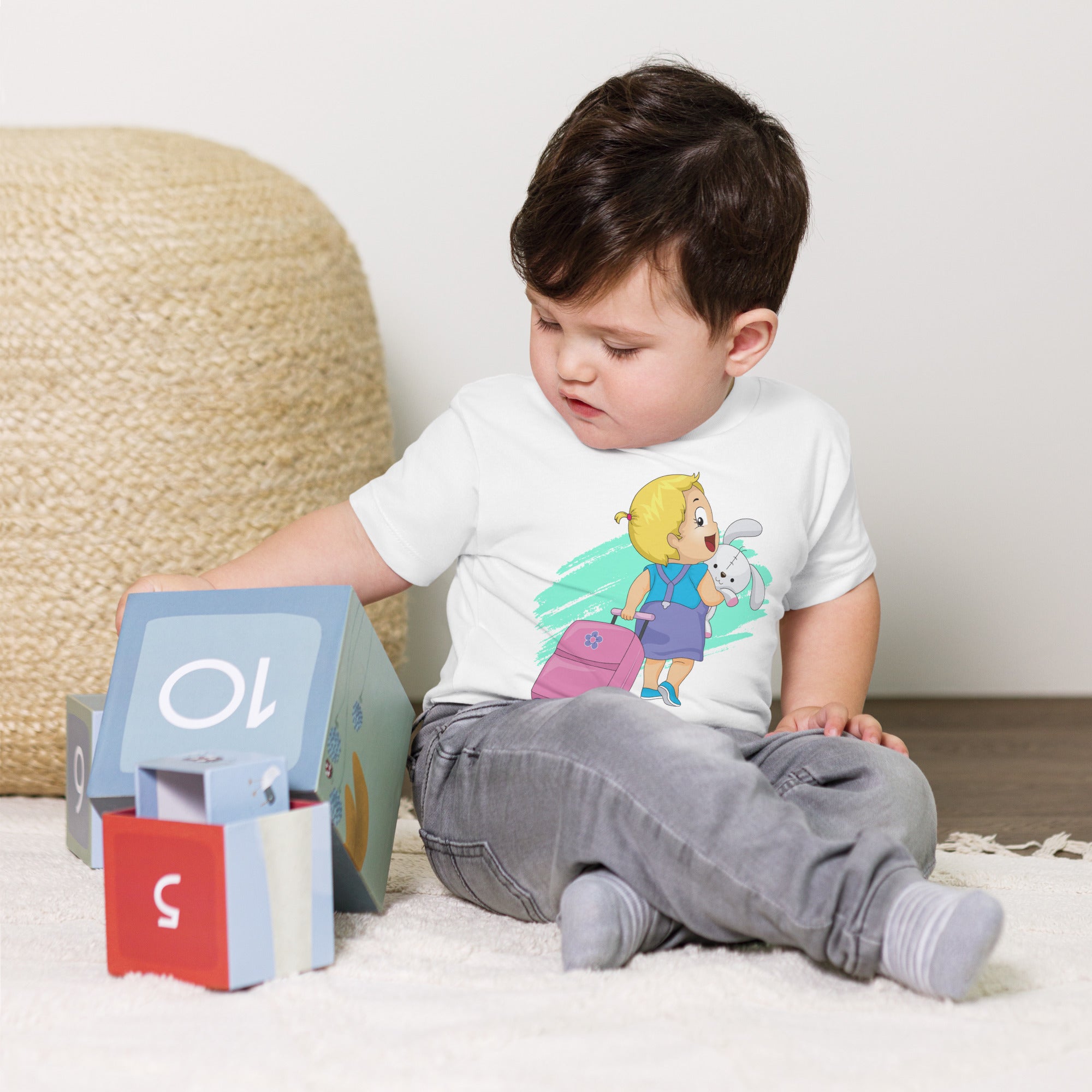 Camiseta de manga corta para niños pequeños - A casa de la abuela (blanca)