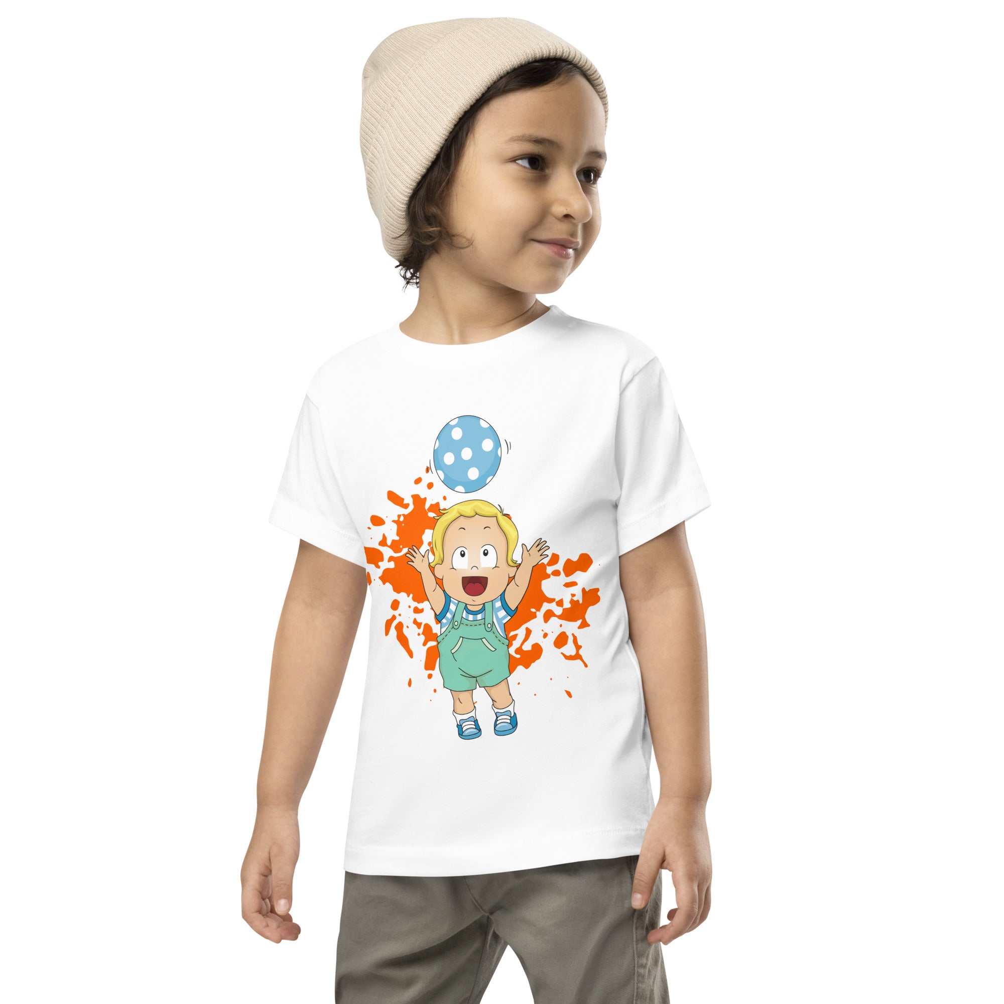 Toddler Short Sleeve Tee - Play Ball (White)