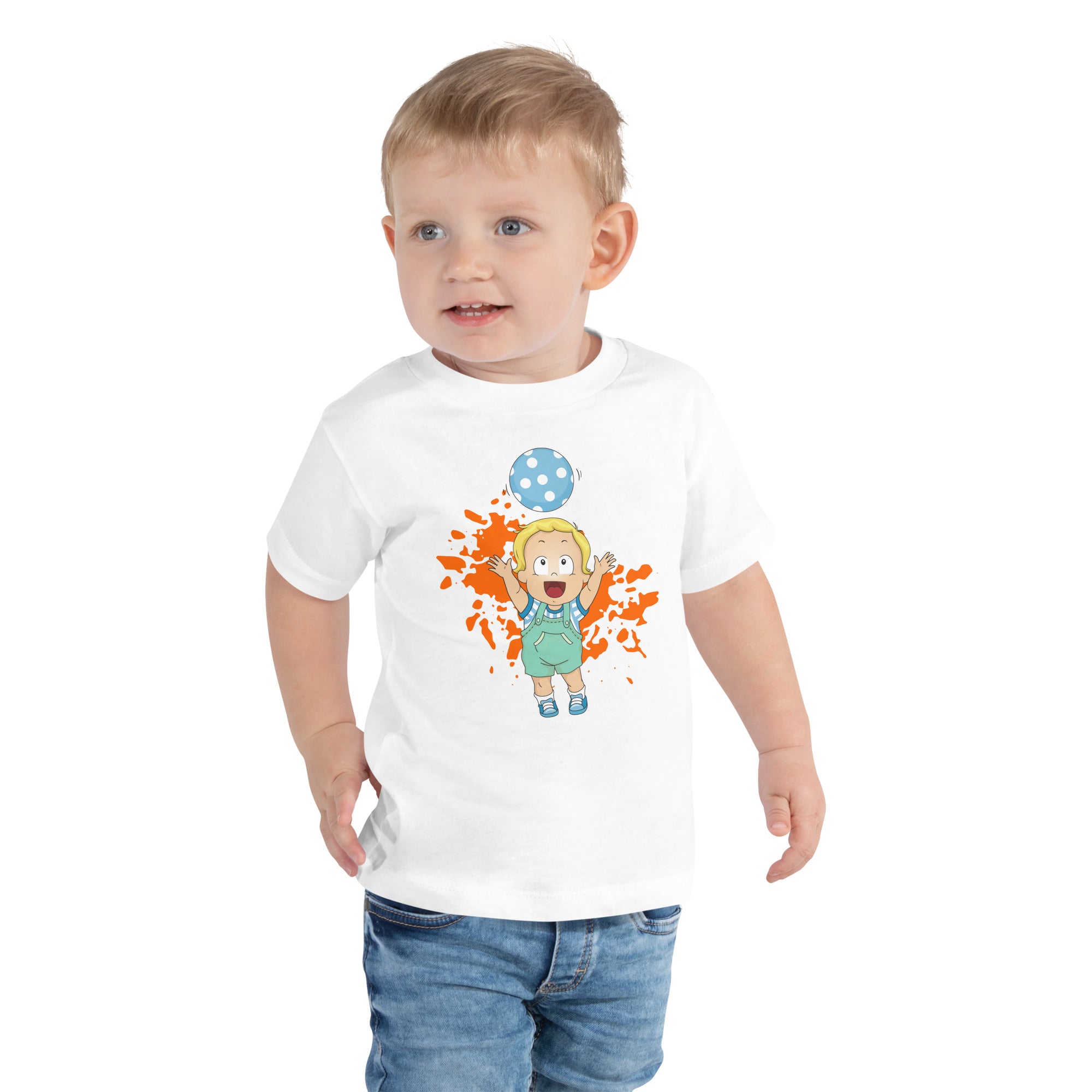 Toddler Short Sleeve Tee - Play Ball (White)