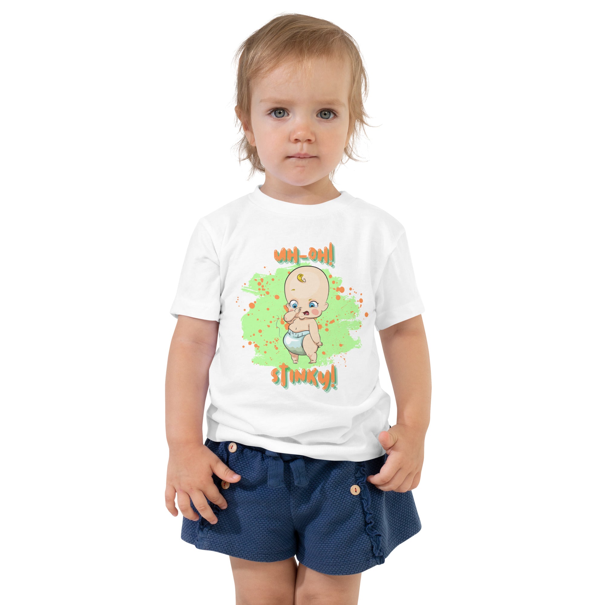 Camiseta de manga corta para niños pequeños - Stinky (Blanco)