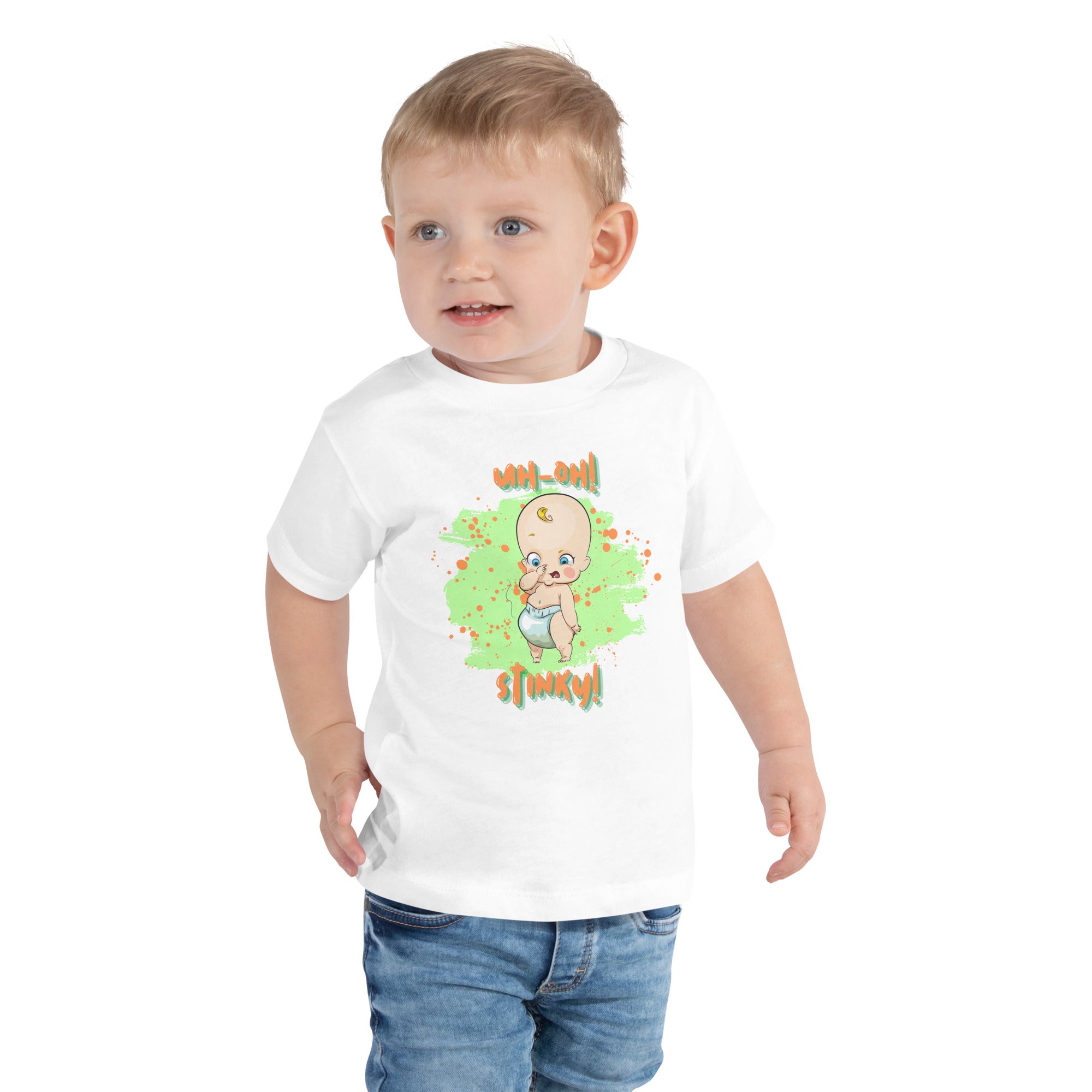 Camiseta de manga corta para niños pequeños - Stinky (Blanco)