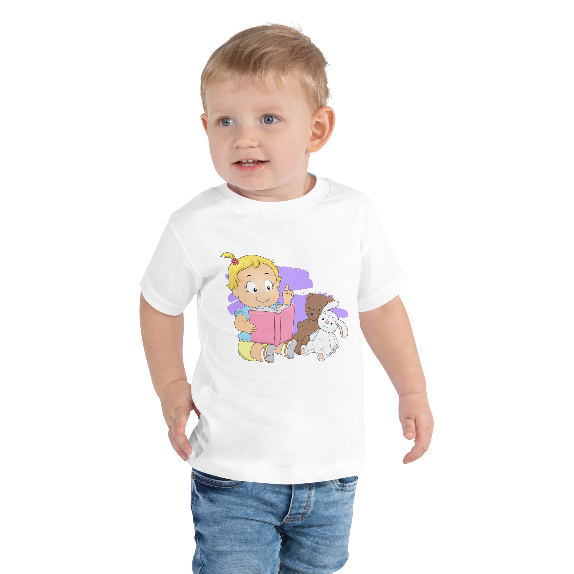 Toddler Short Sleeve Tee - Story Time (White)