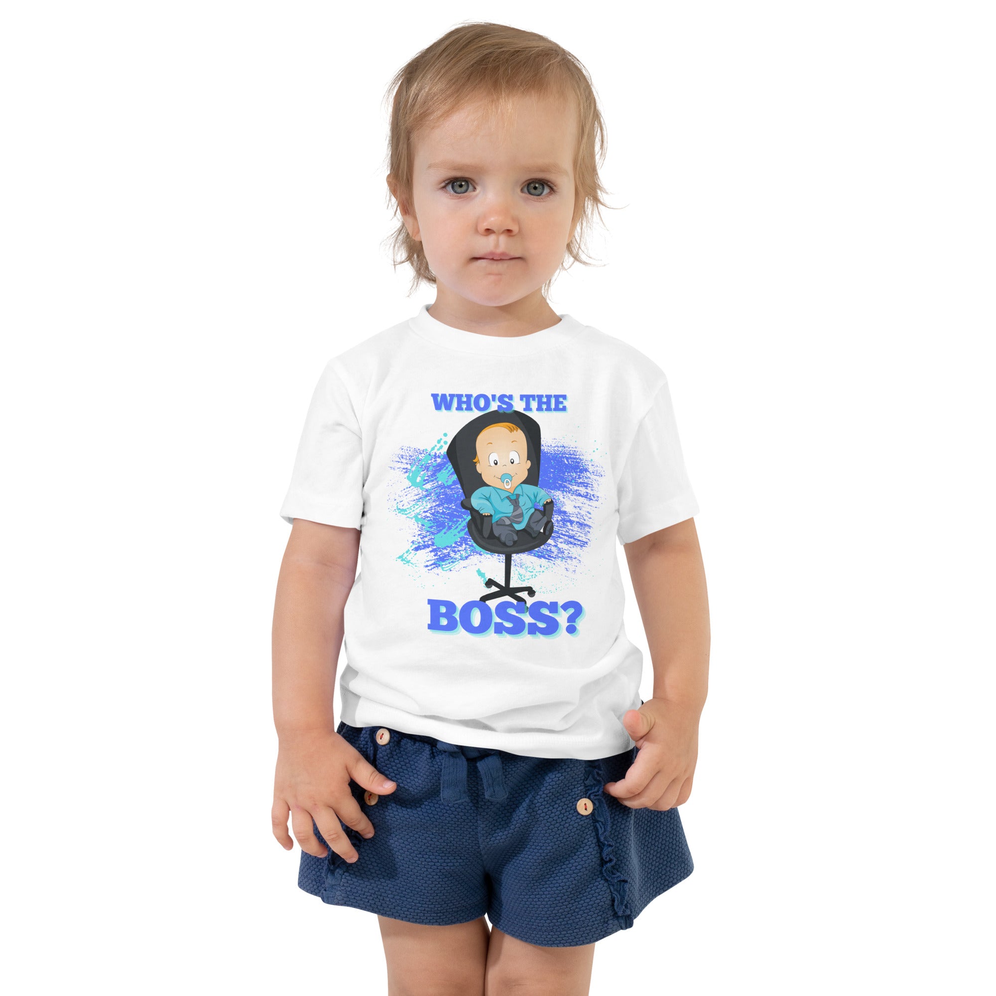 Toddler Short Sleeve Tee - The Boss (White)