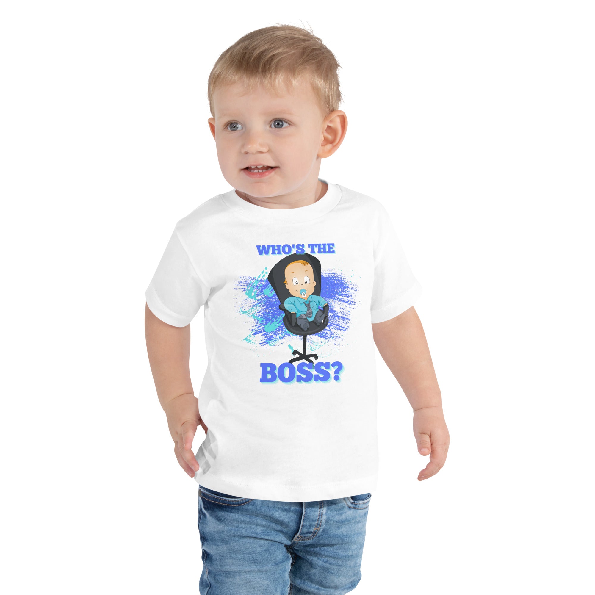 Toddler Short Sleeve Tee - The Boss (White)