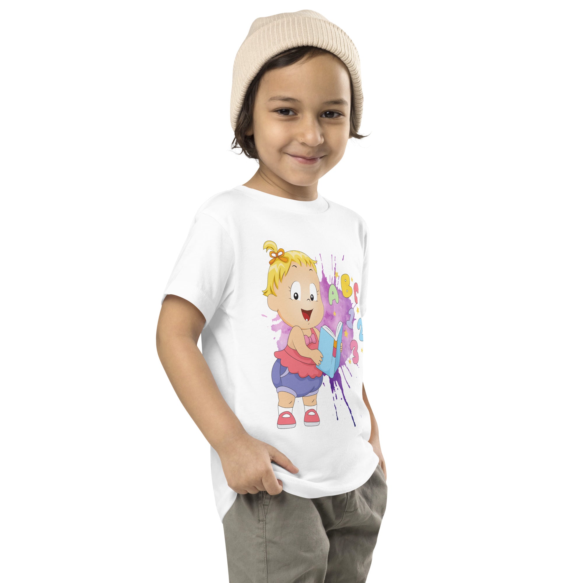 Toddler Short Sleeve Tee - ABC123 (White)