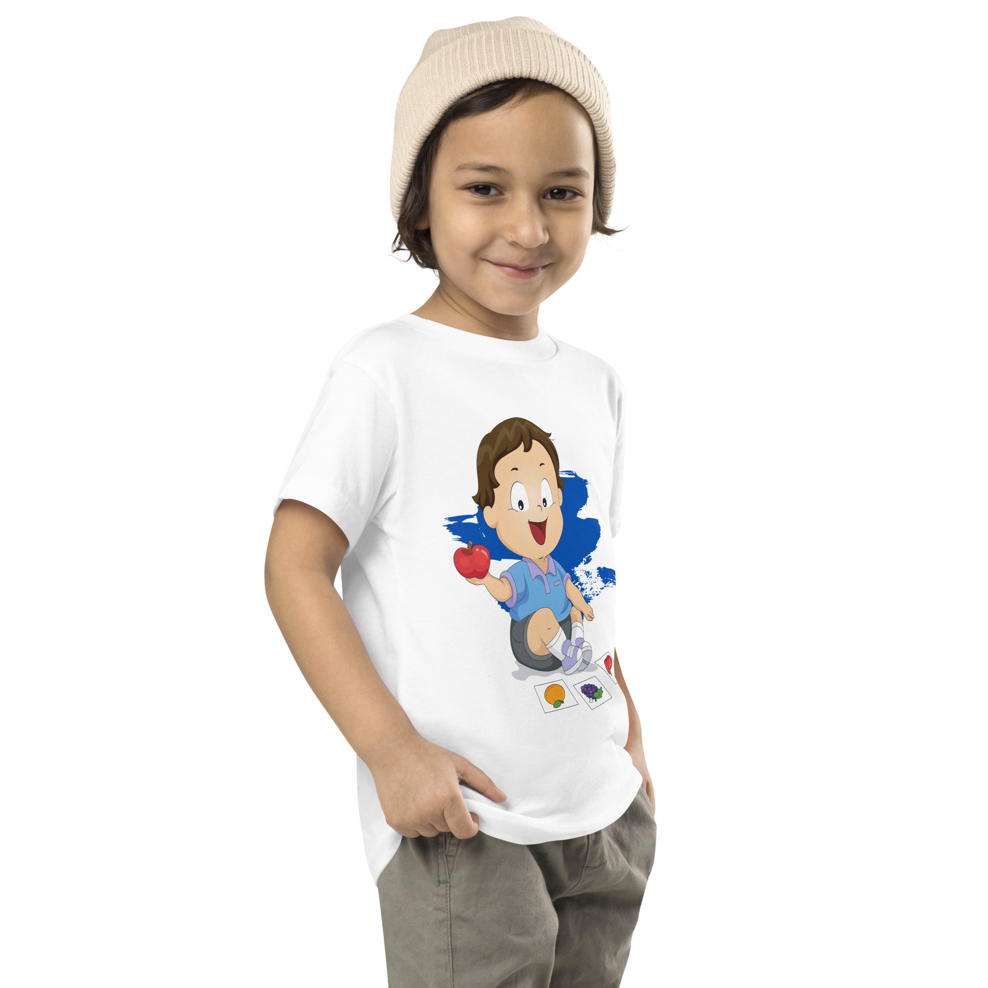 Toddler Short Sleeve Tee - Apple (White)