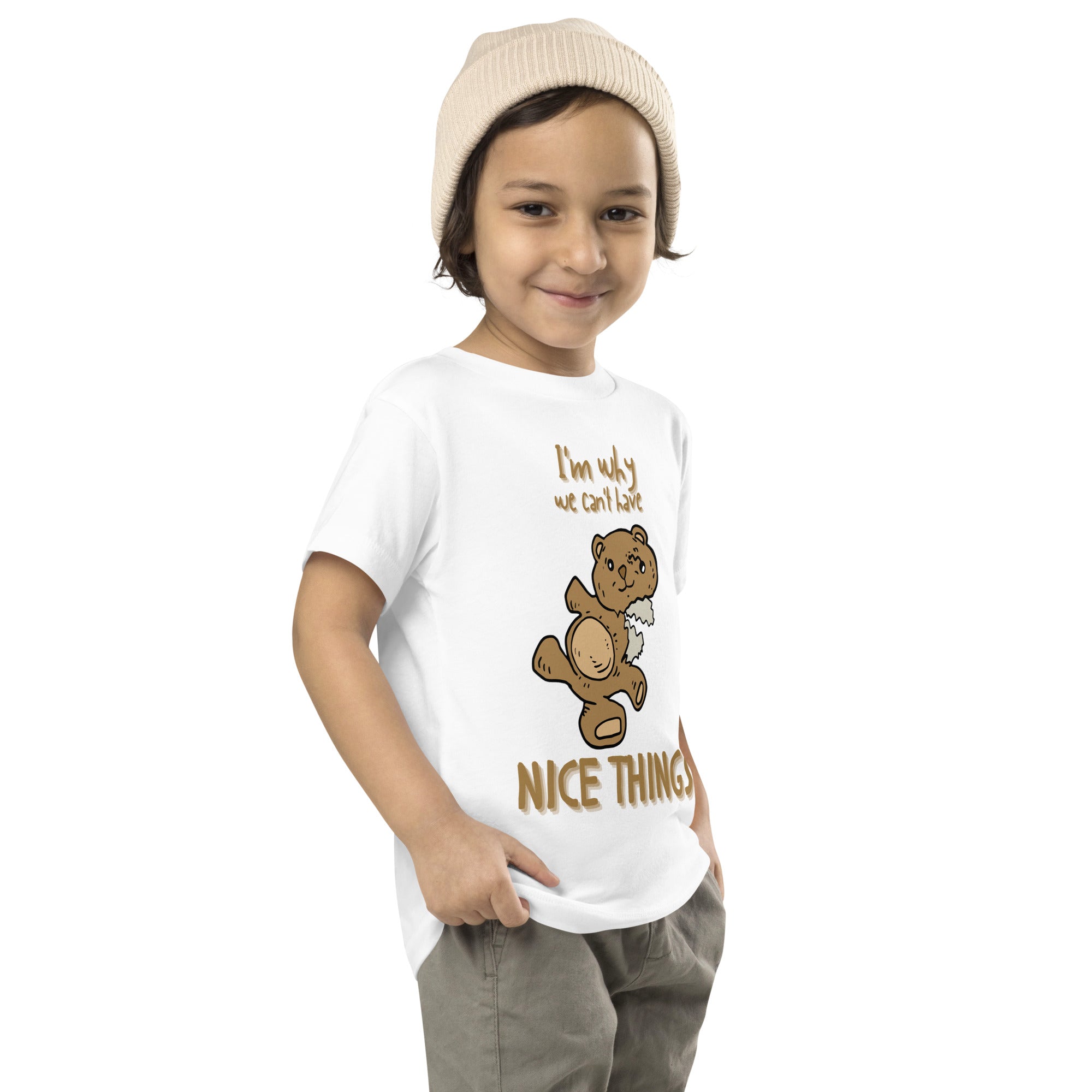 Camiseta de manga corta para niños pequeños - Nice Things (Blanco)