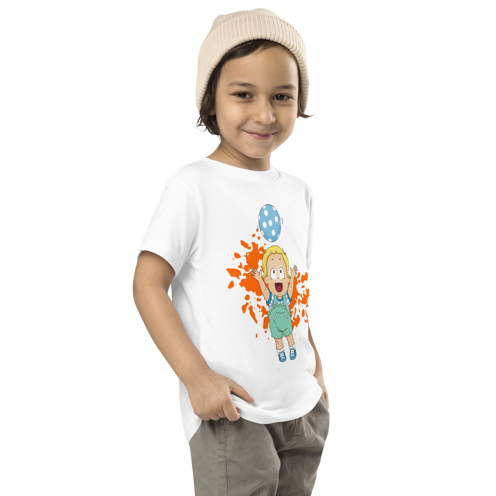 Toddler Short Sleeve Tee - Play Ball (White)