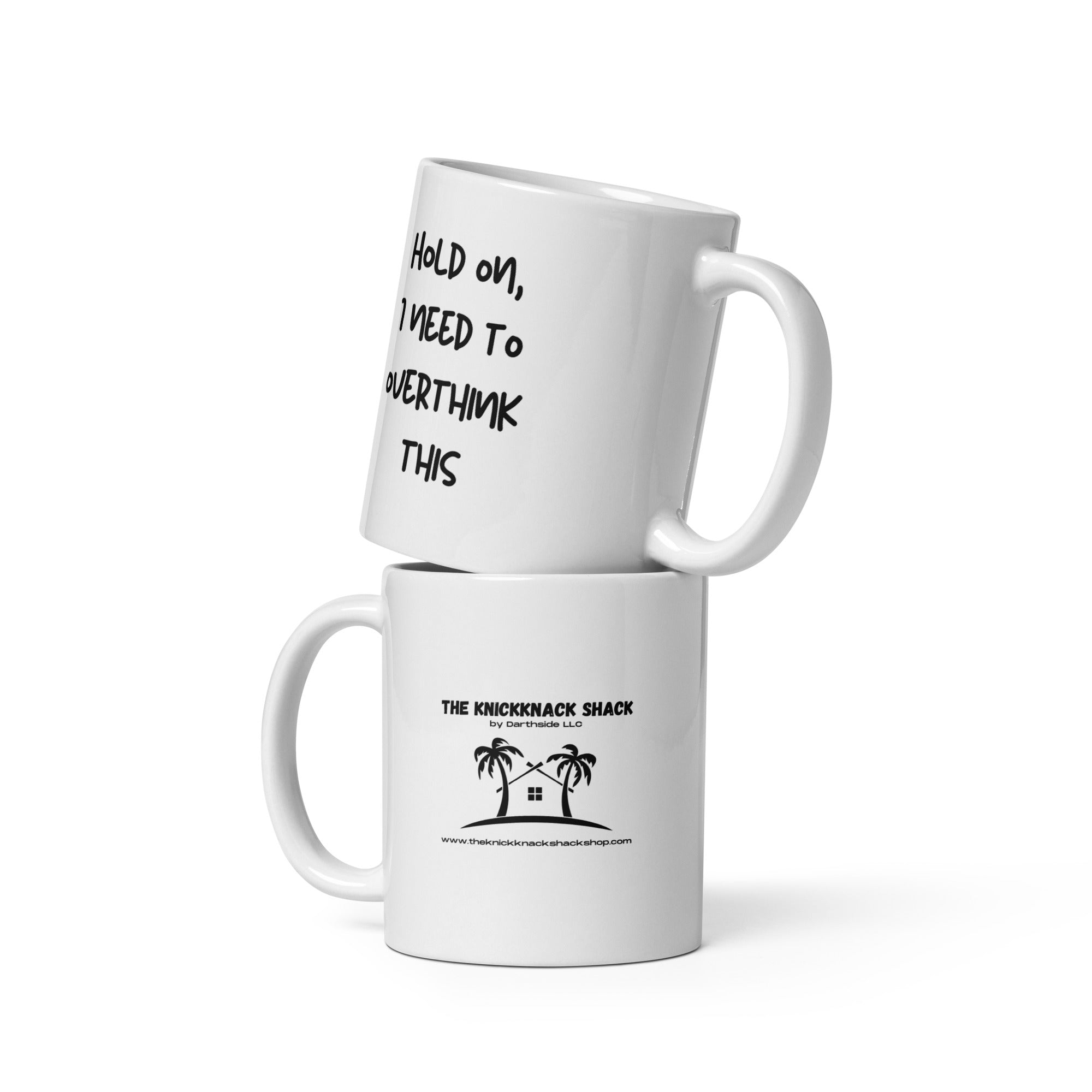 Tasse blanche brillante – Overthink This (L-Handed)