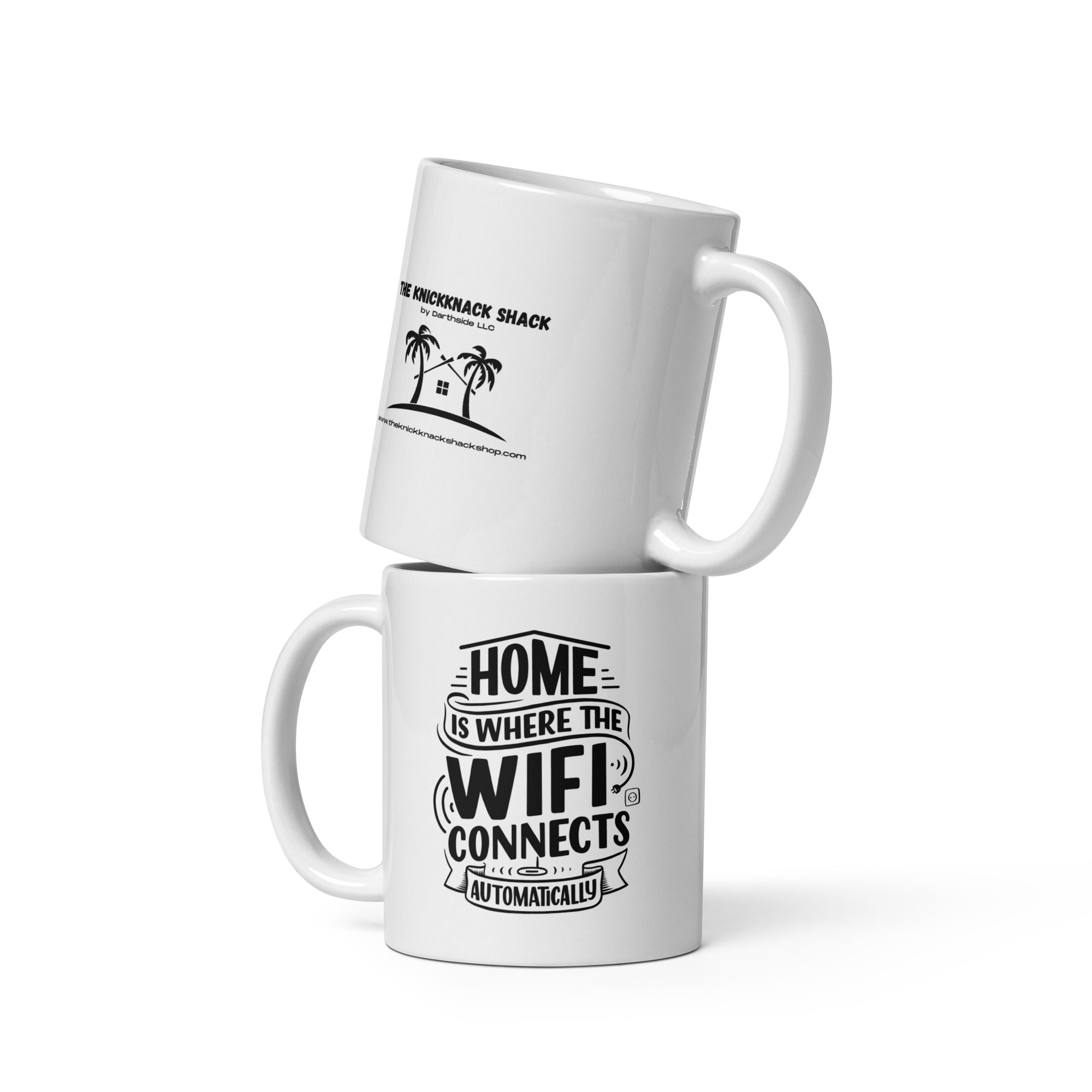 Tasse blanche brillante - WiFi (main droite)