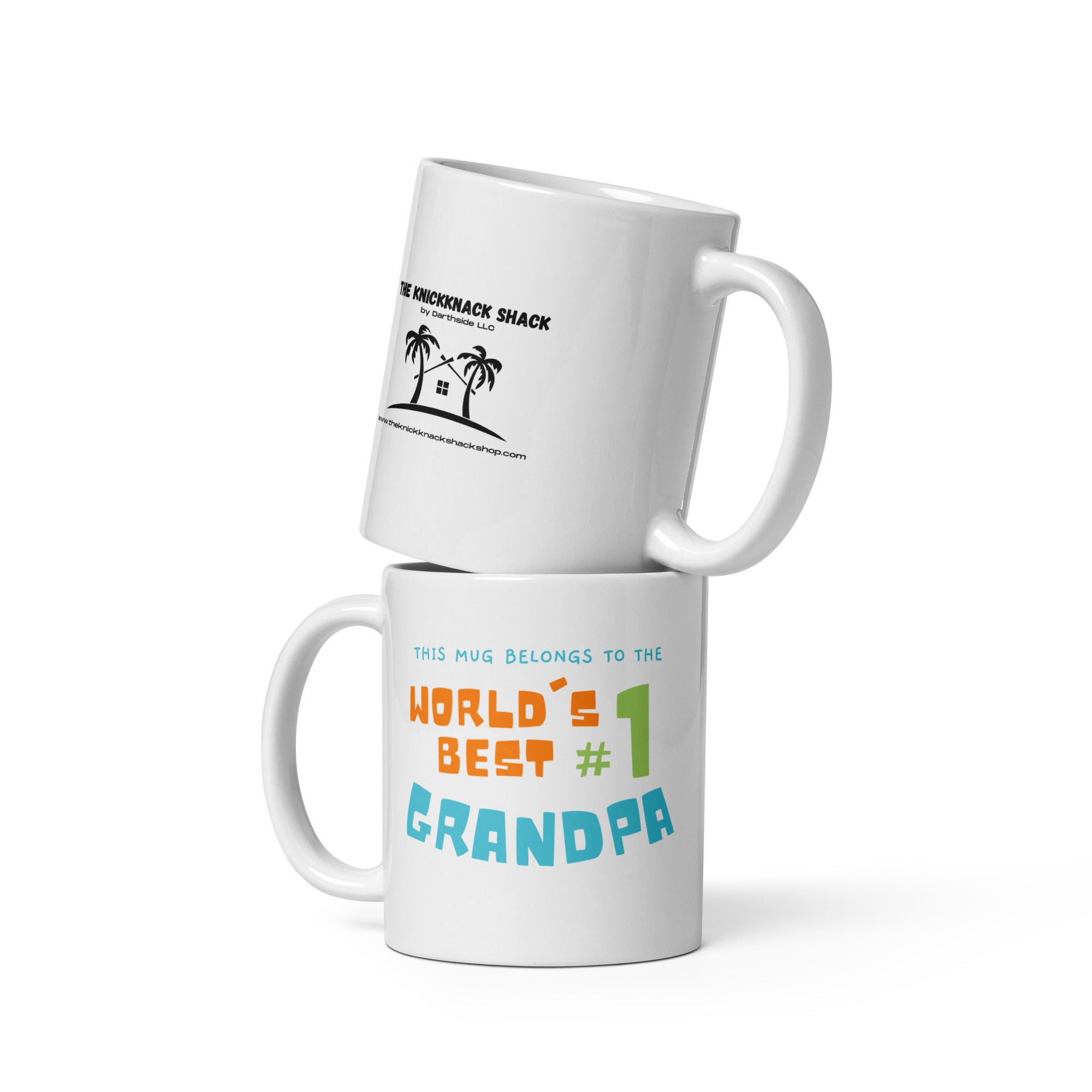 Mug blanc brillant – Le meilleur grand-père du monde (main droite)