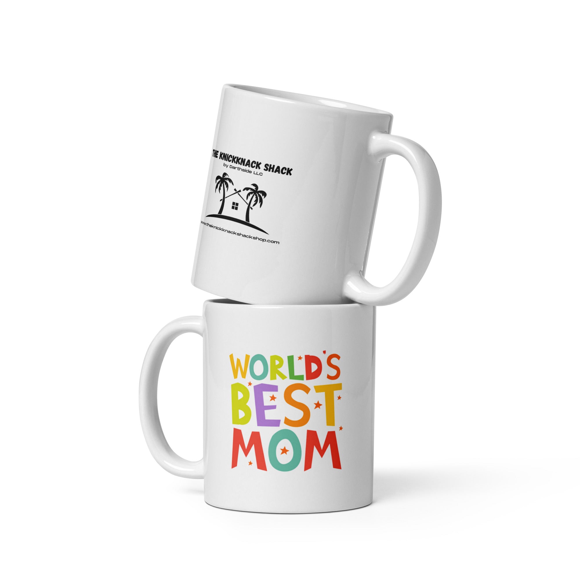 White Glossy Mug - World's Best Mom (R-Handed)