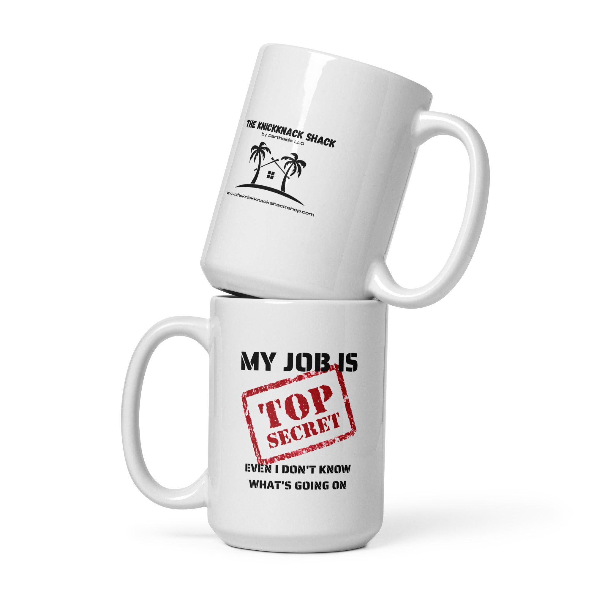 Taza blanca brillante - Top Secret (mano derecha)