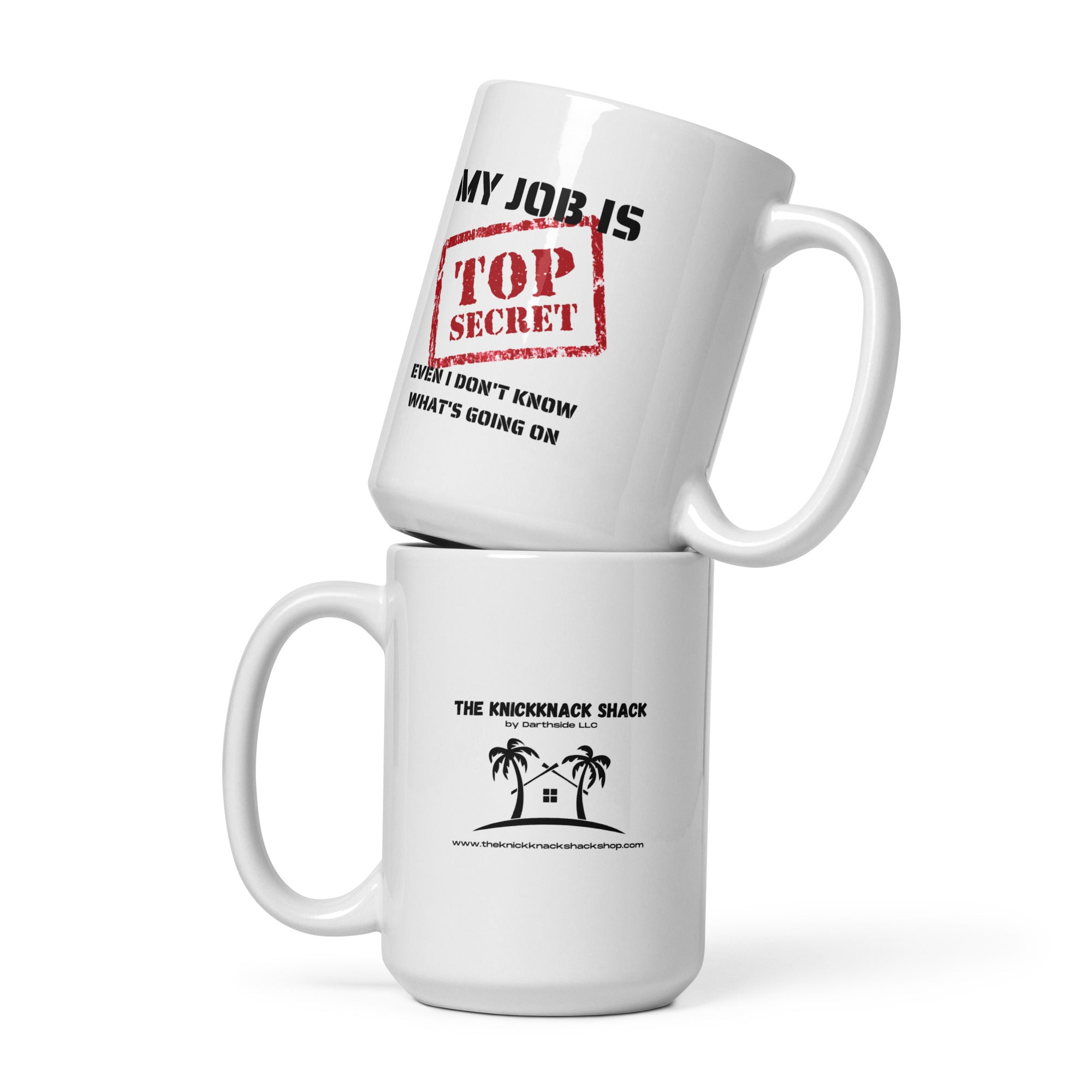 Taza Blanca Brillante - Top Secret (mano izquierda)