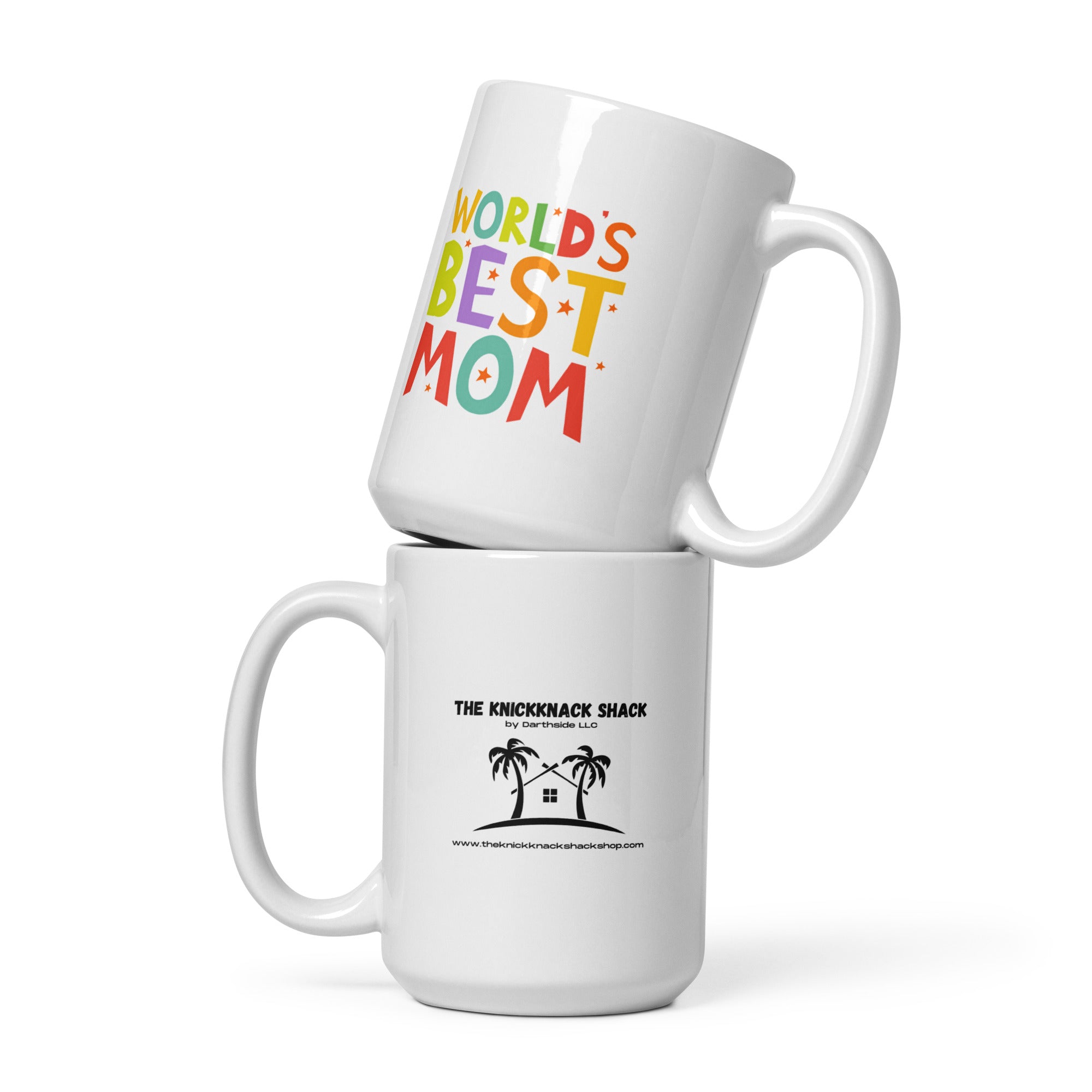 White Glossy Mug - World's Best Mom (L-Handed)
