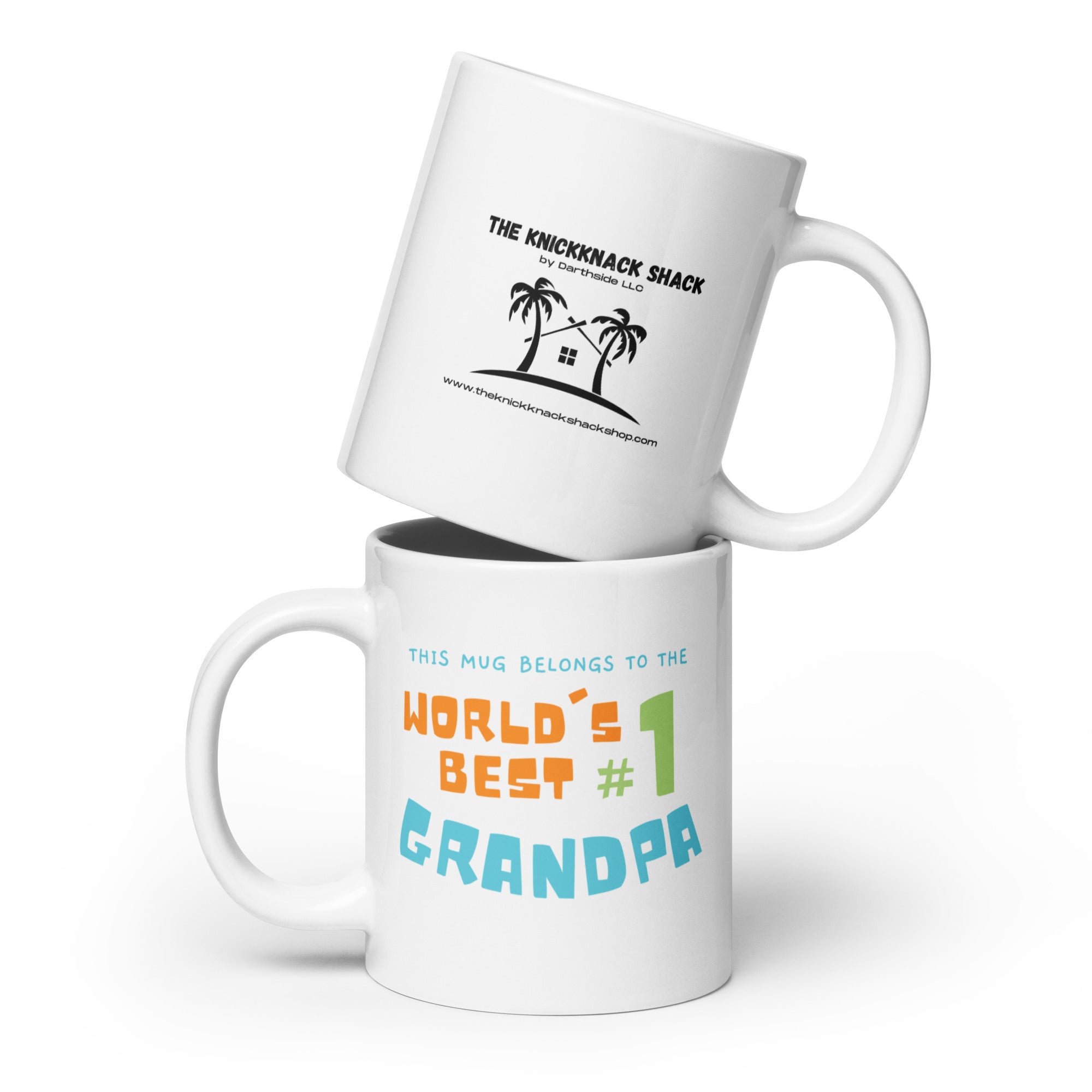 Mug blanc brillant – Le meilleur grand-père du monde (main droite)