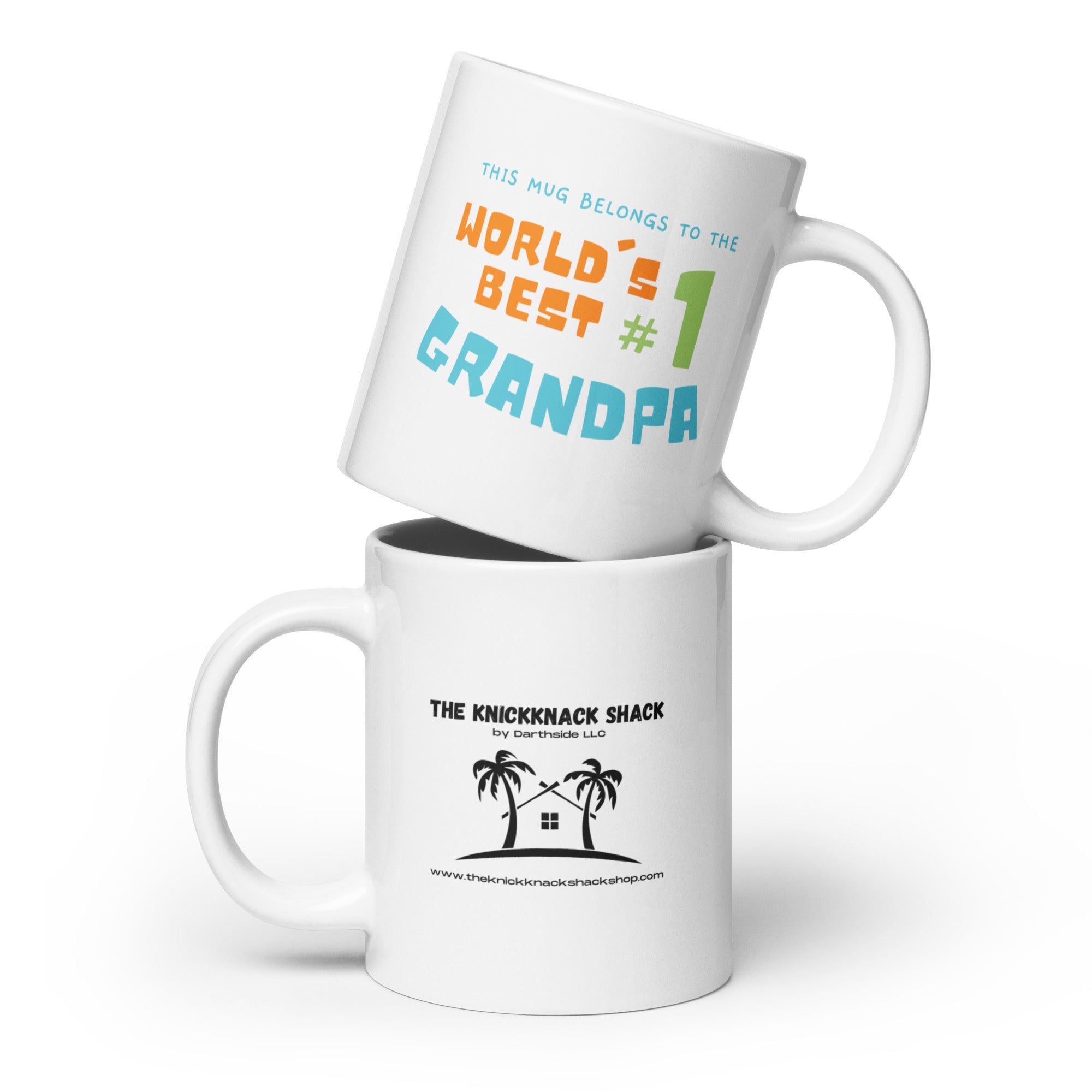 White Glossy Mug - World's Best Grandpa (L-Handed)