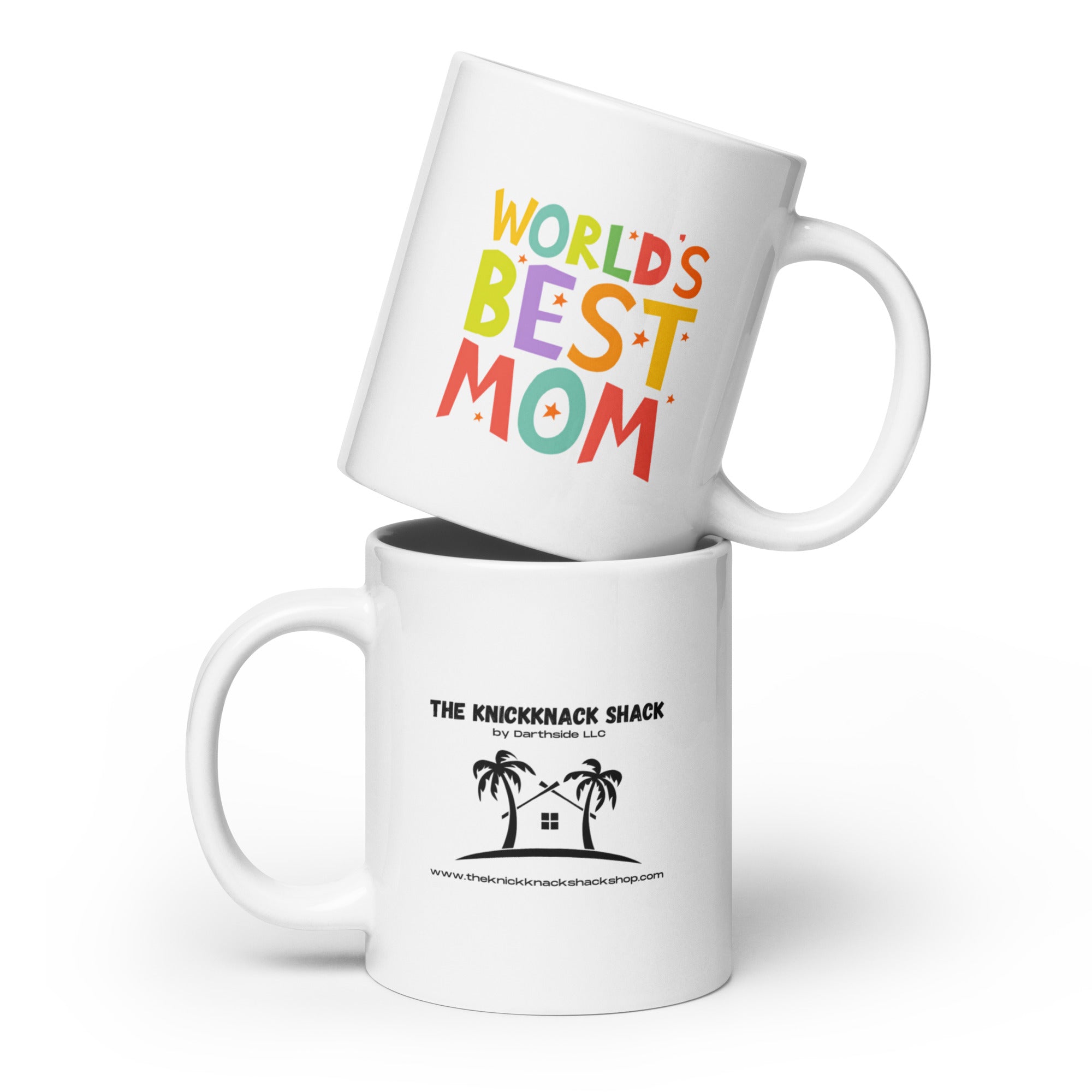 White Glossy Mug - World's Best Mom (L-Handed)
