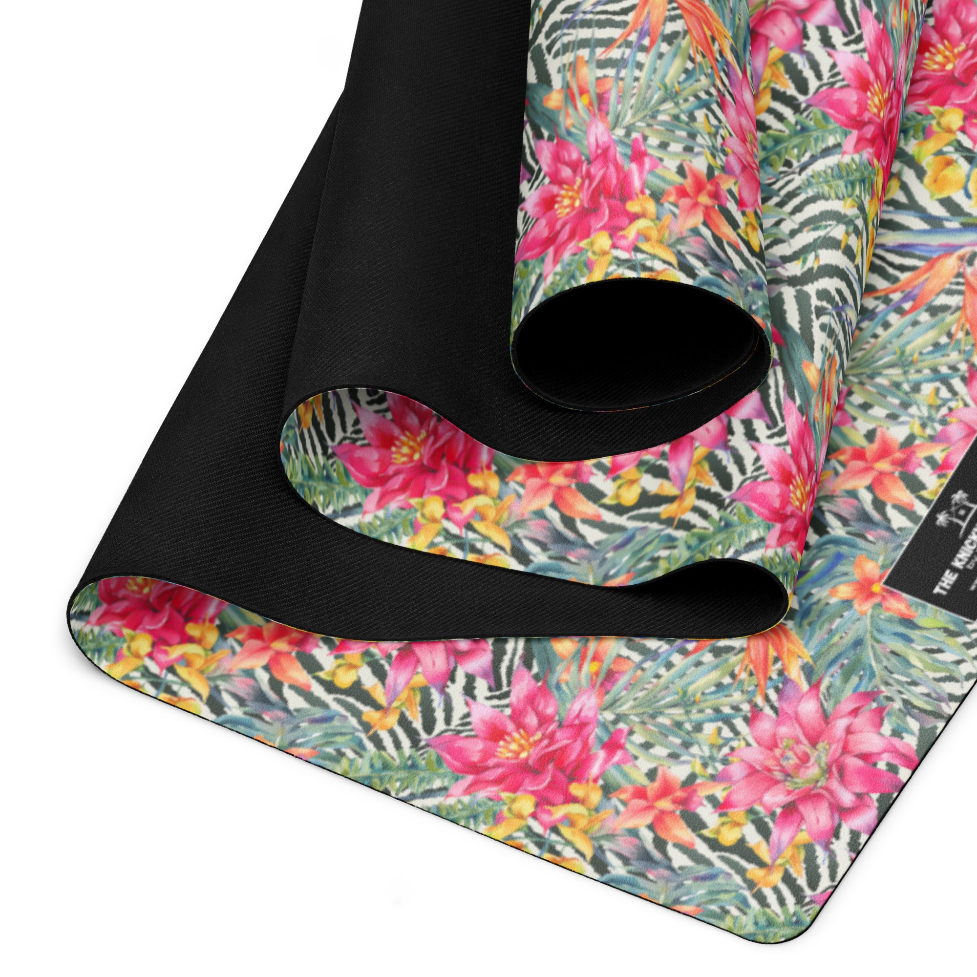 3mm Yoga Mat with Carrying Strap - Bromeliad & Zebra