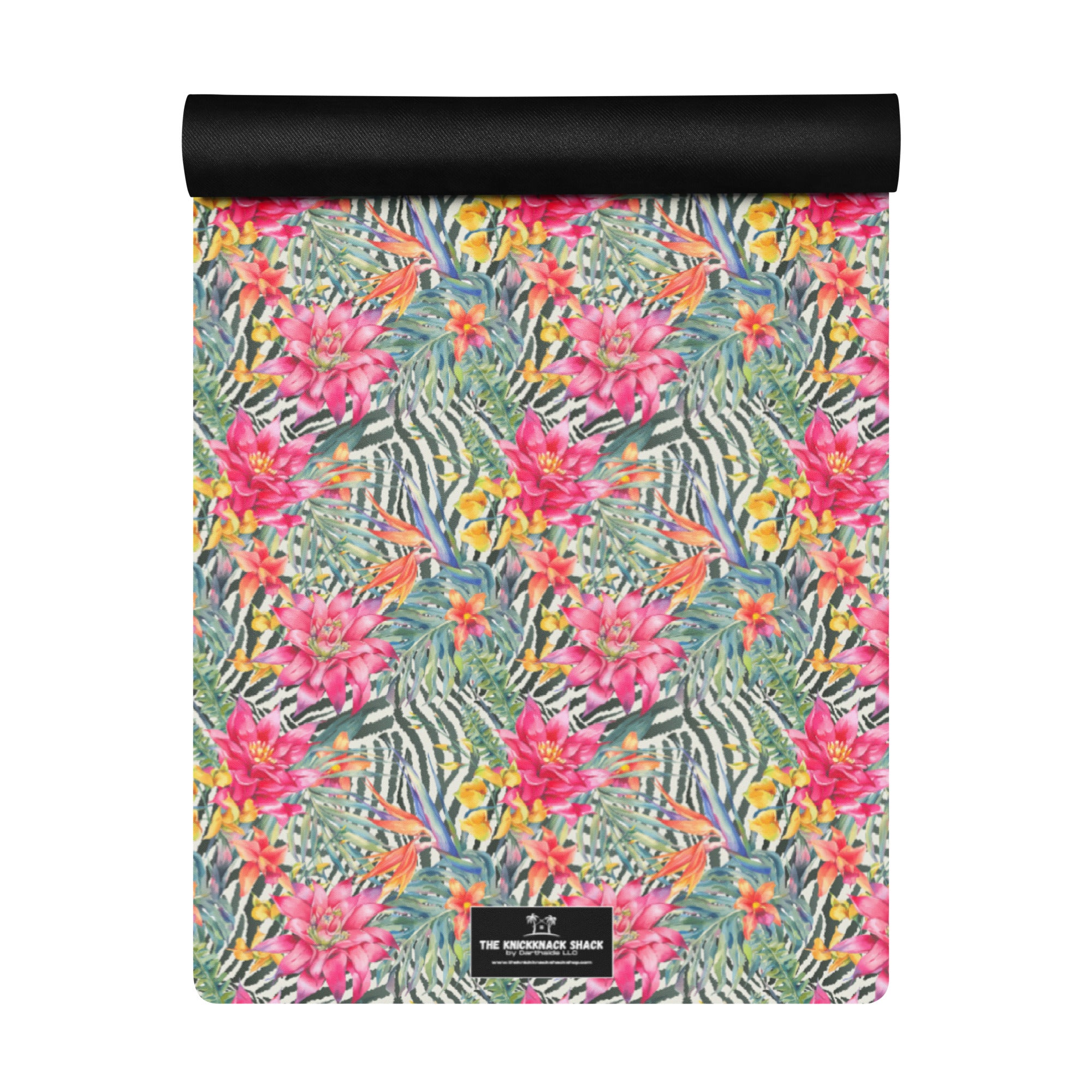 3mm Yoga Mat with Carrying Strap - Bromeliad & Zebra