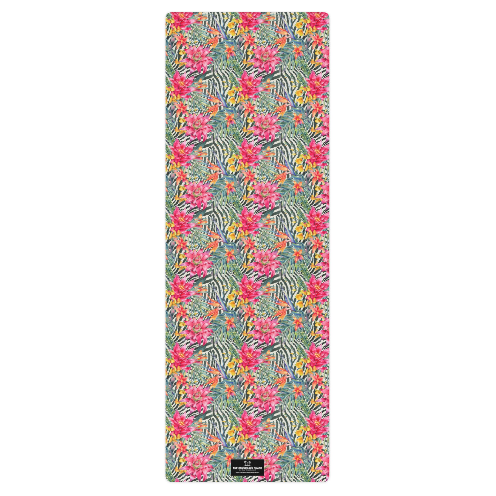 3mm Yoga Mat with Carrying Strap - Bromeliad & Zebra