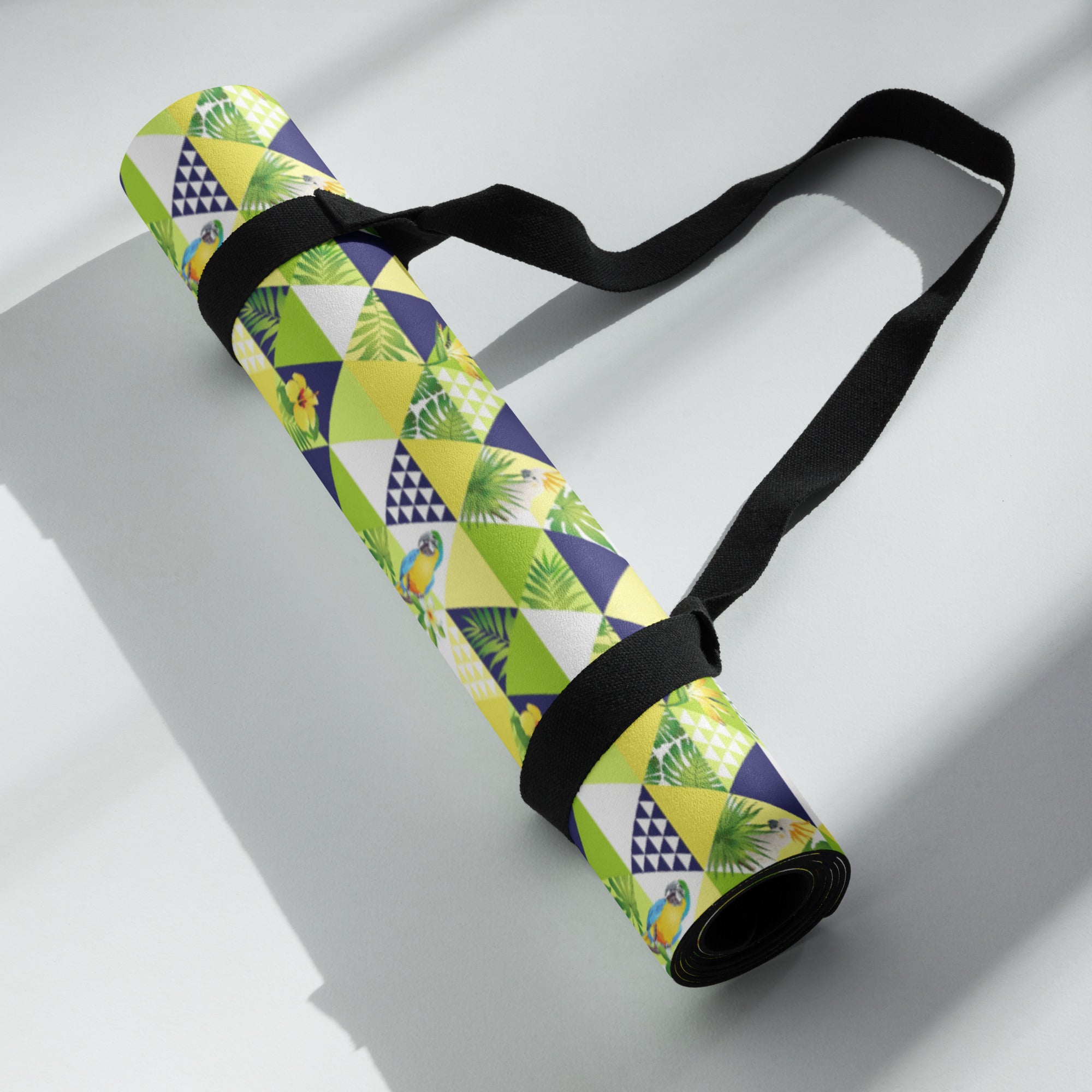 3mm Yoga Mat with Carrying Strap - Tropical Triangles