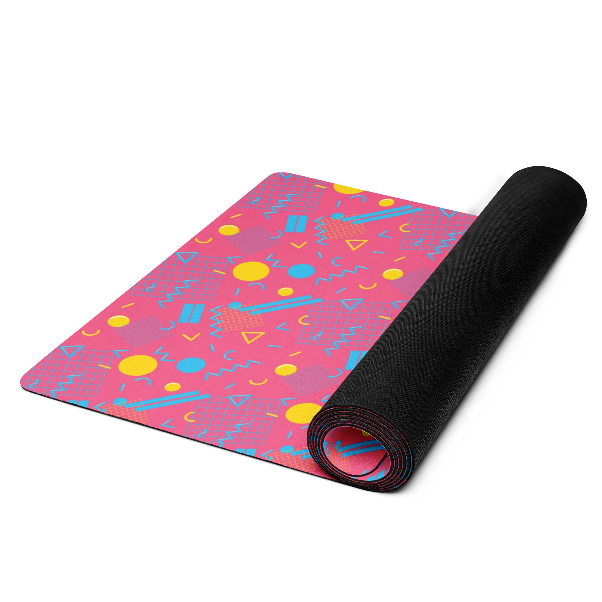 3mm Yoga Mat with Carrying Strap - 1984 Pink