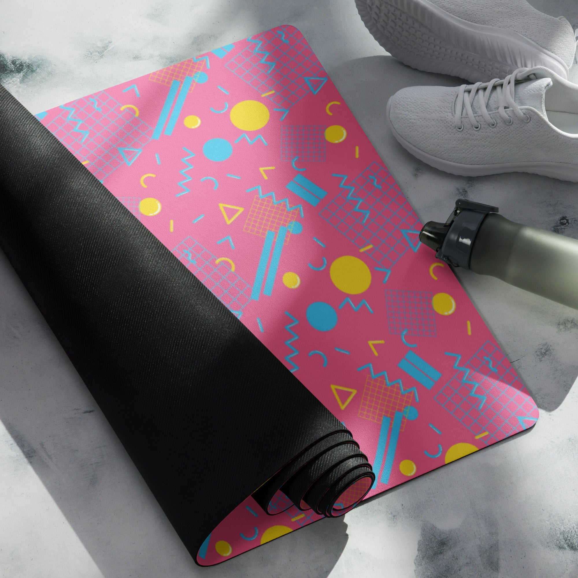 3mm Yoga Mat with Carrying Strap - 1984 Pink