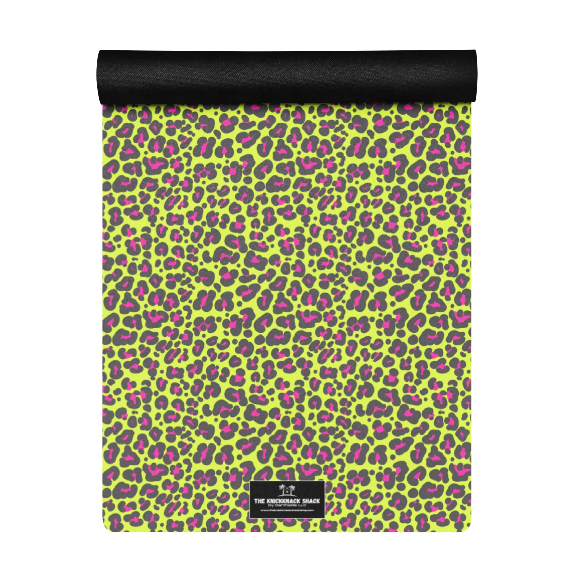 3mm Yoga Mat with Carrying Strap - Neon Leopard