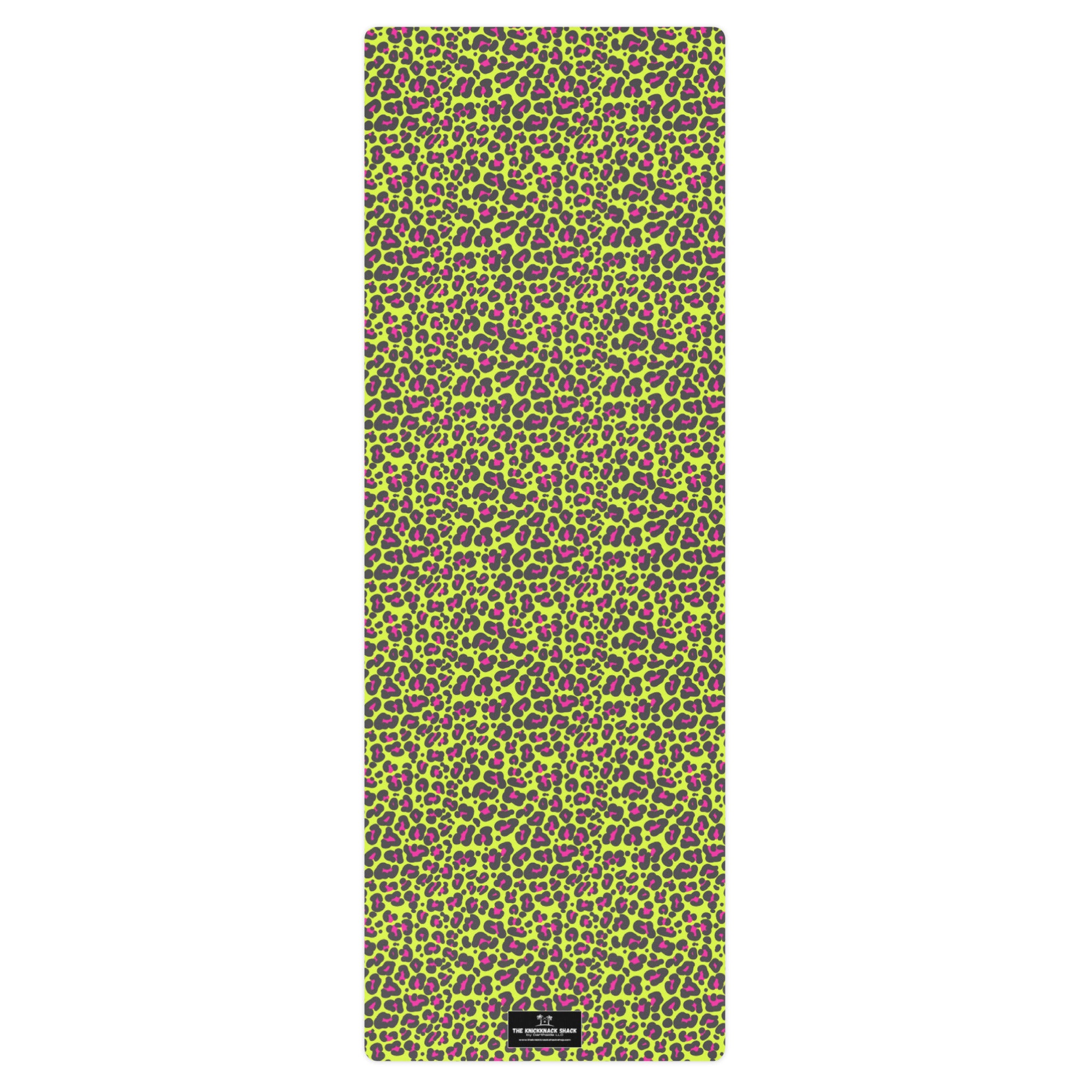 3mm Yoga Mat with Carrying Strap - Neon Leopard