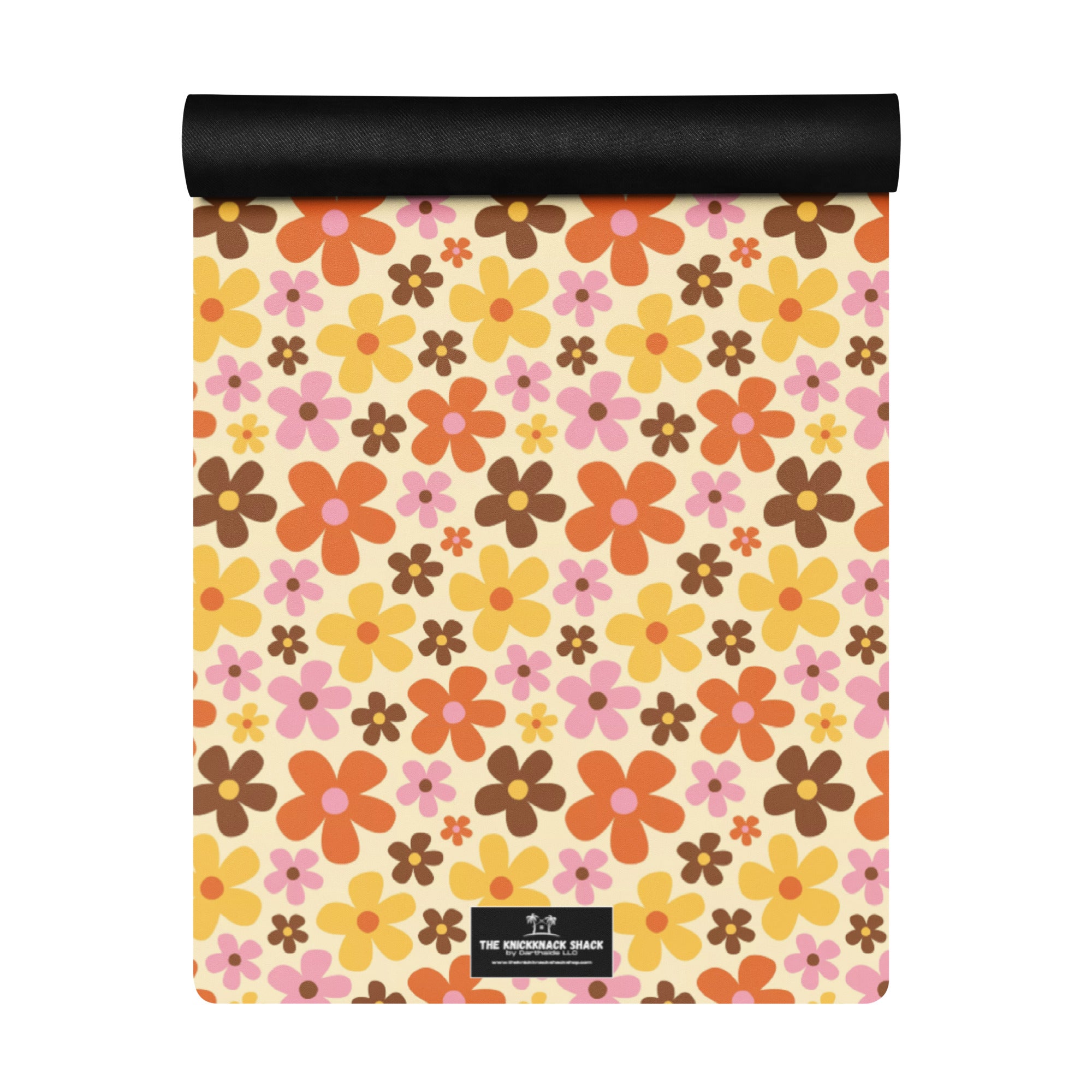 3mm Yoga Mat with Carrying Strap - Retro Floral