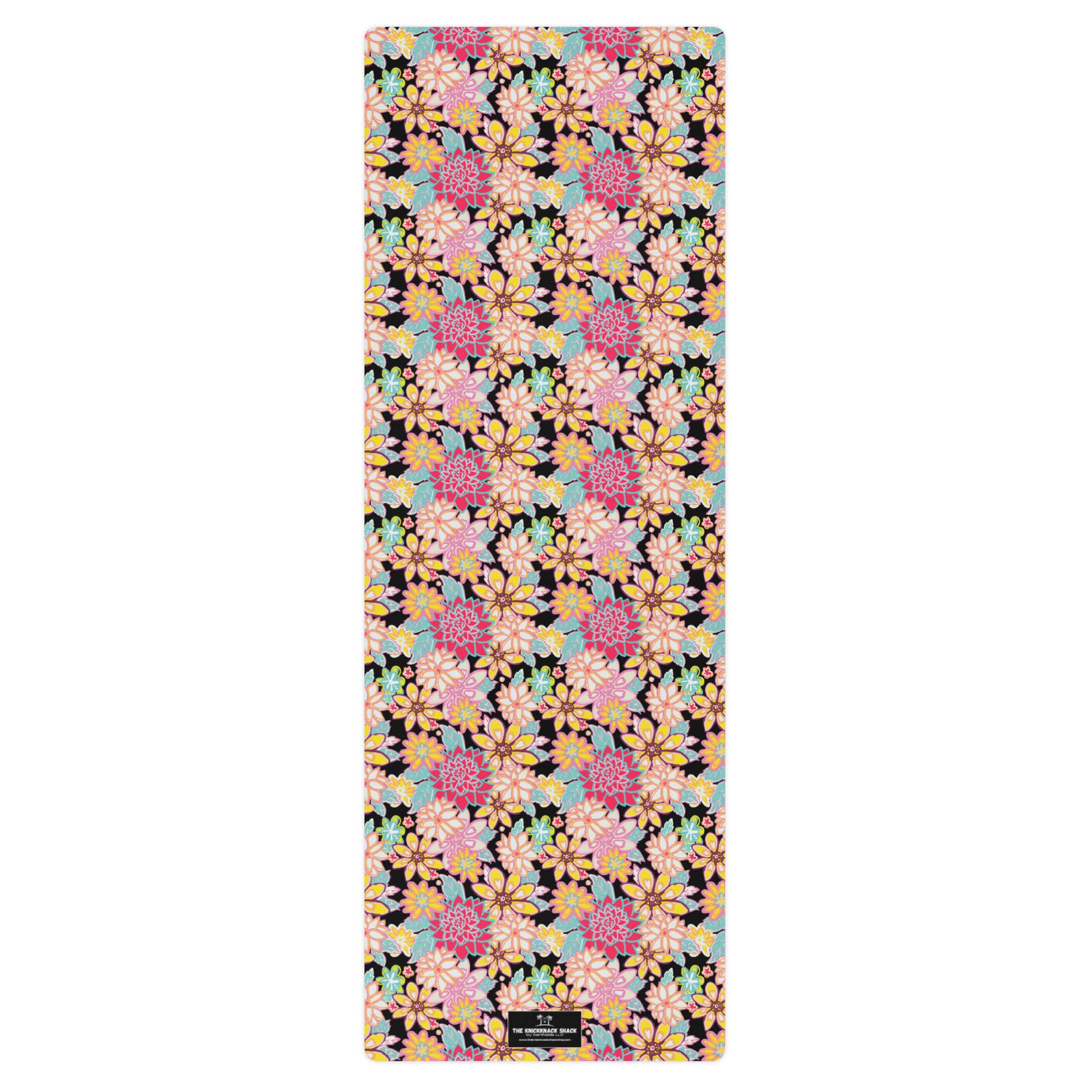 3mm Yoga Mat with Carrying Strap - Flower Power