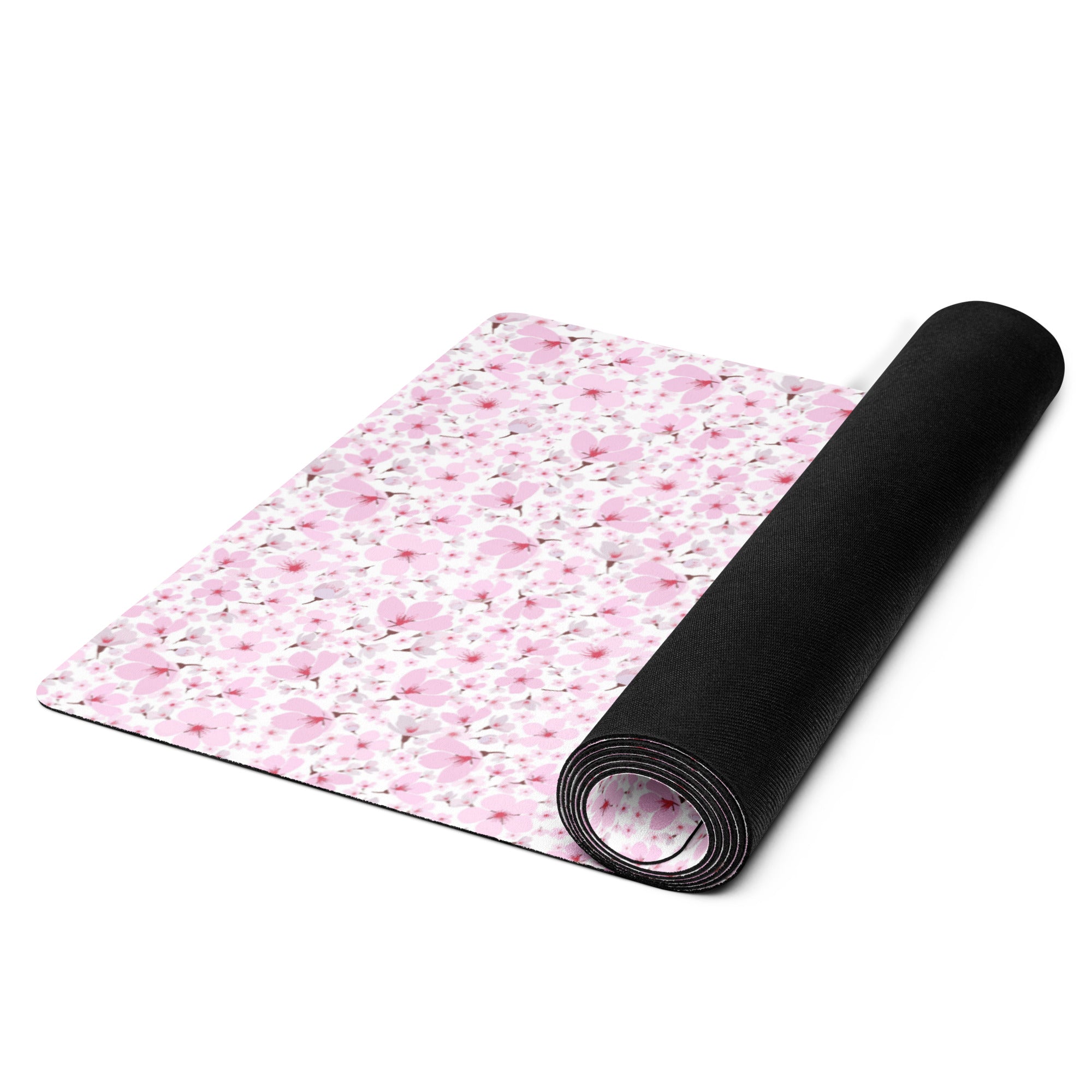 3mm Yoga Mat with Carrying Strap - Cherry Blossoms