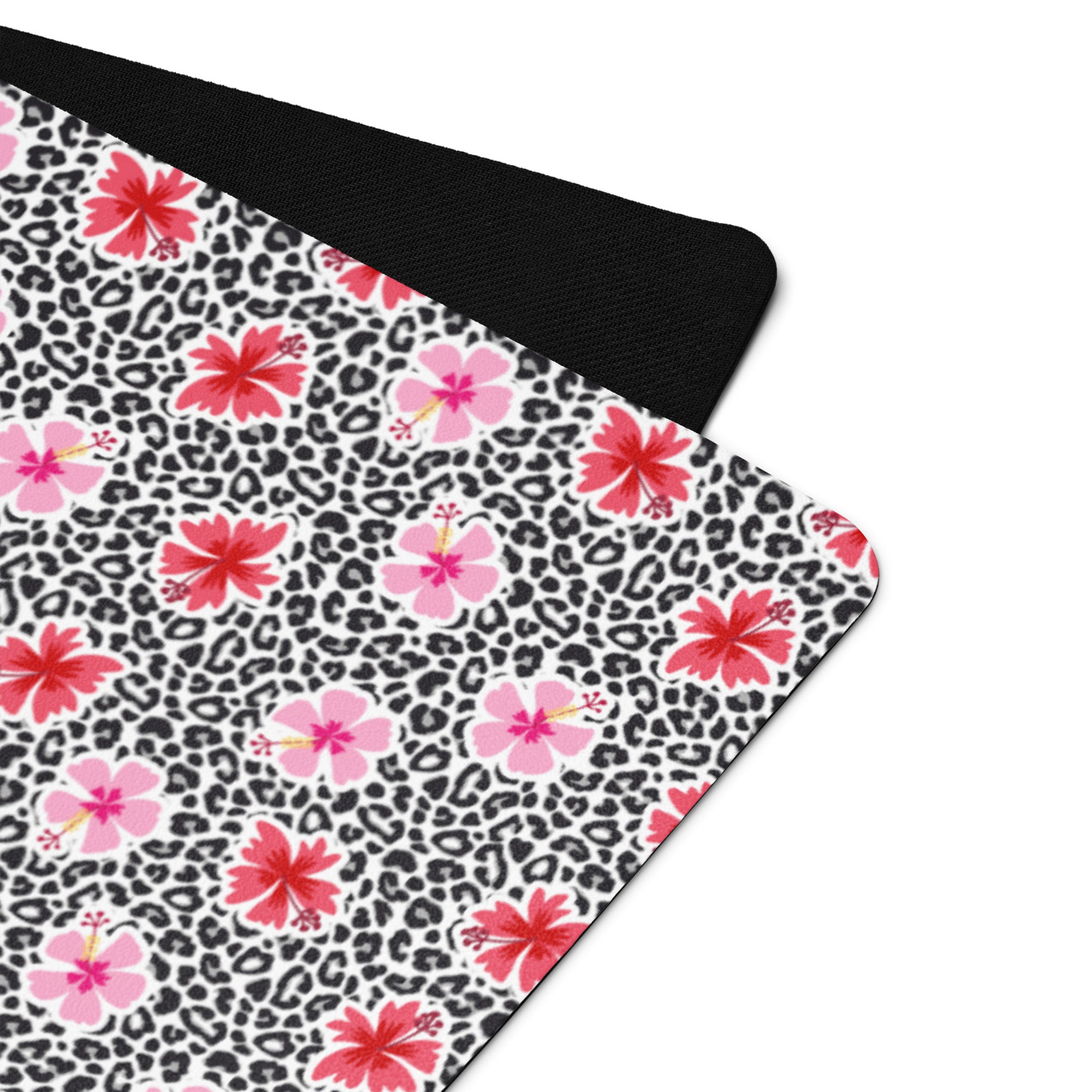 3mm Yoga Mat with Carrying Strap - Hibiscus & Leopard