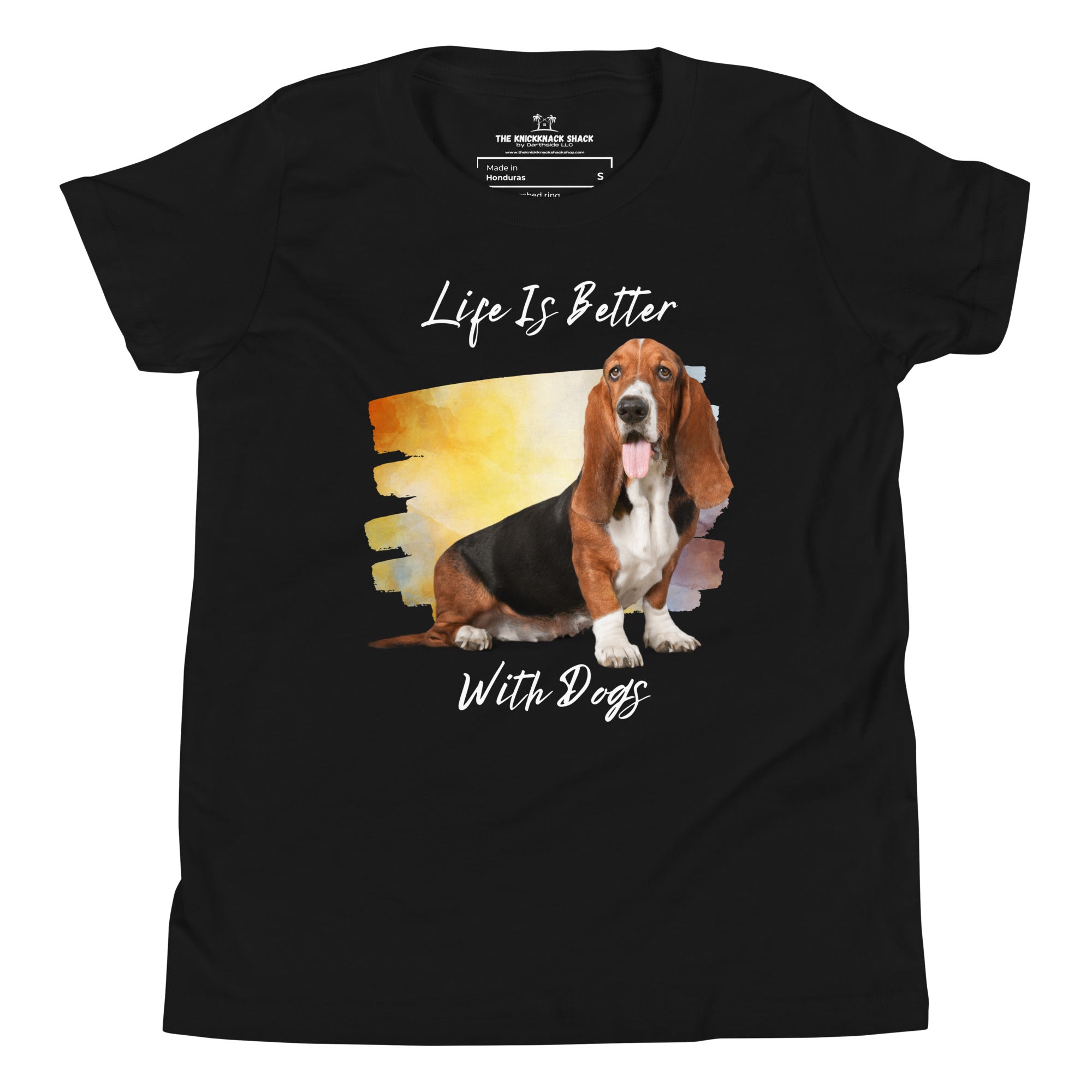T-shirt jeunesse - Mieux avec les chiens (couleurs foncées)