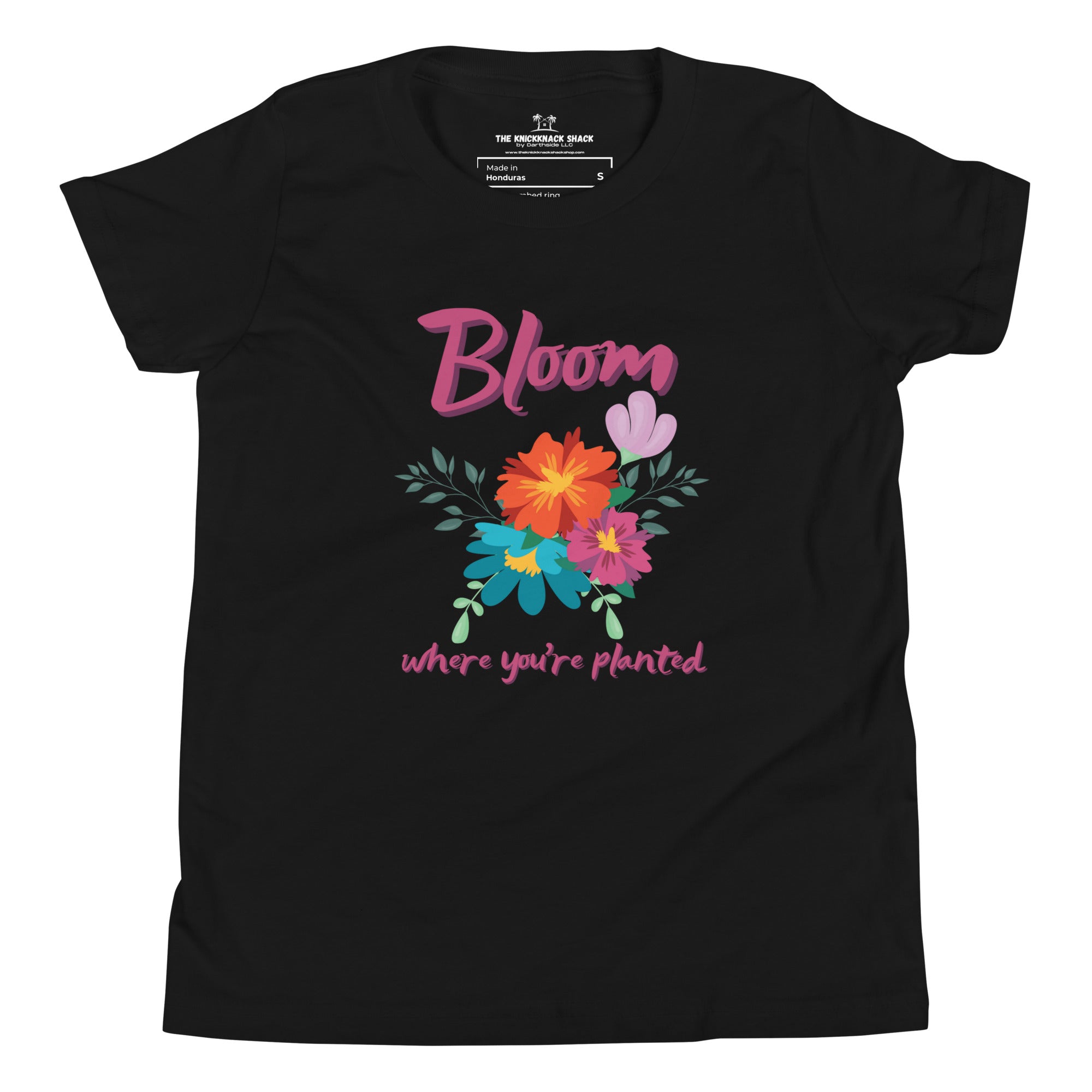 T-shirt jeunesse - Bloom Where You're Planted (Couleurs foncées)