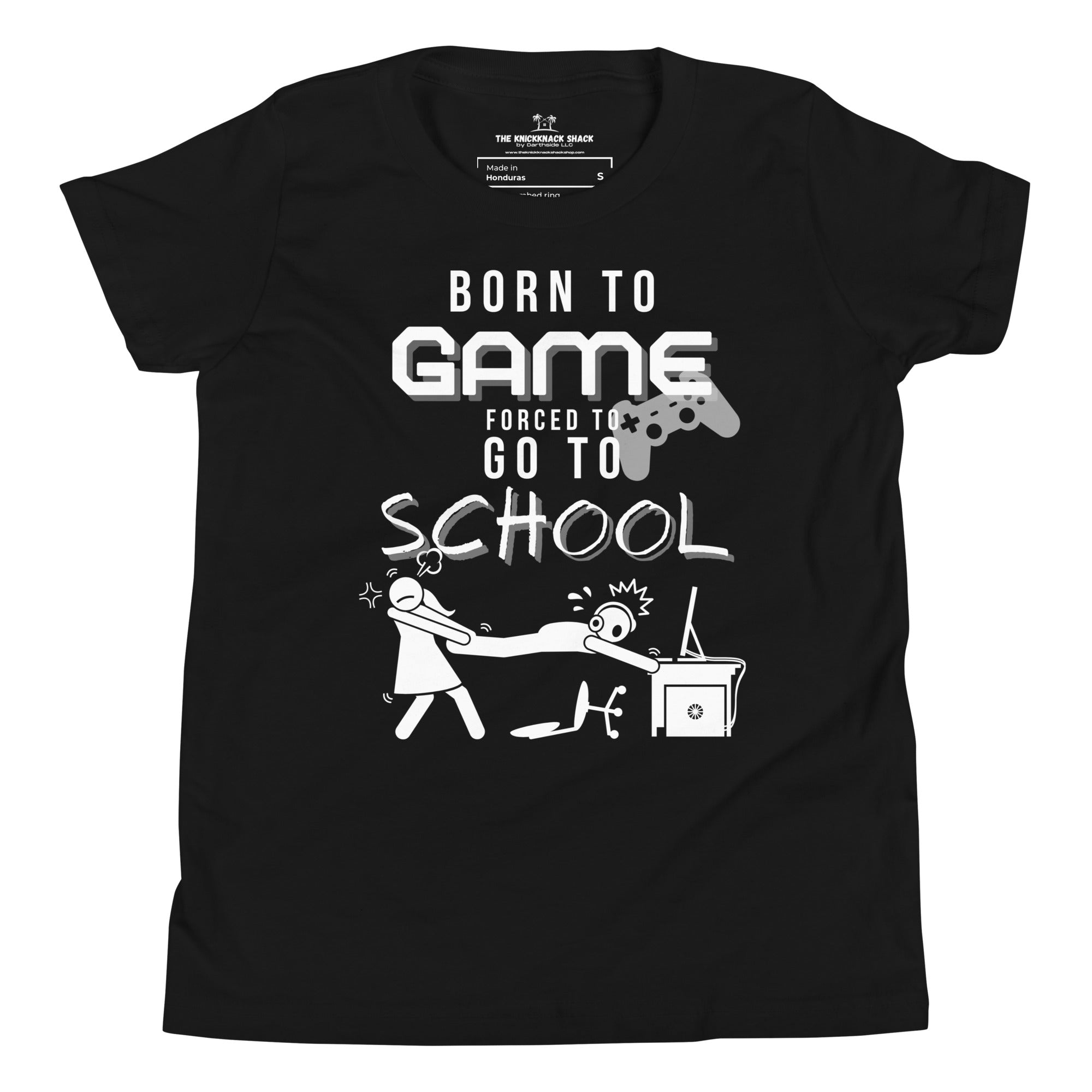 Camiseta Juvenil - Born to Game (Colores Oscuros)