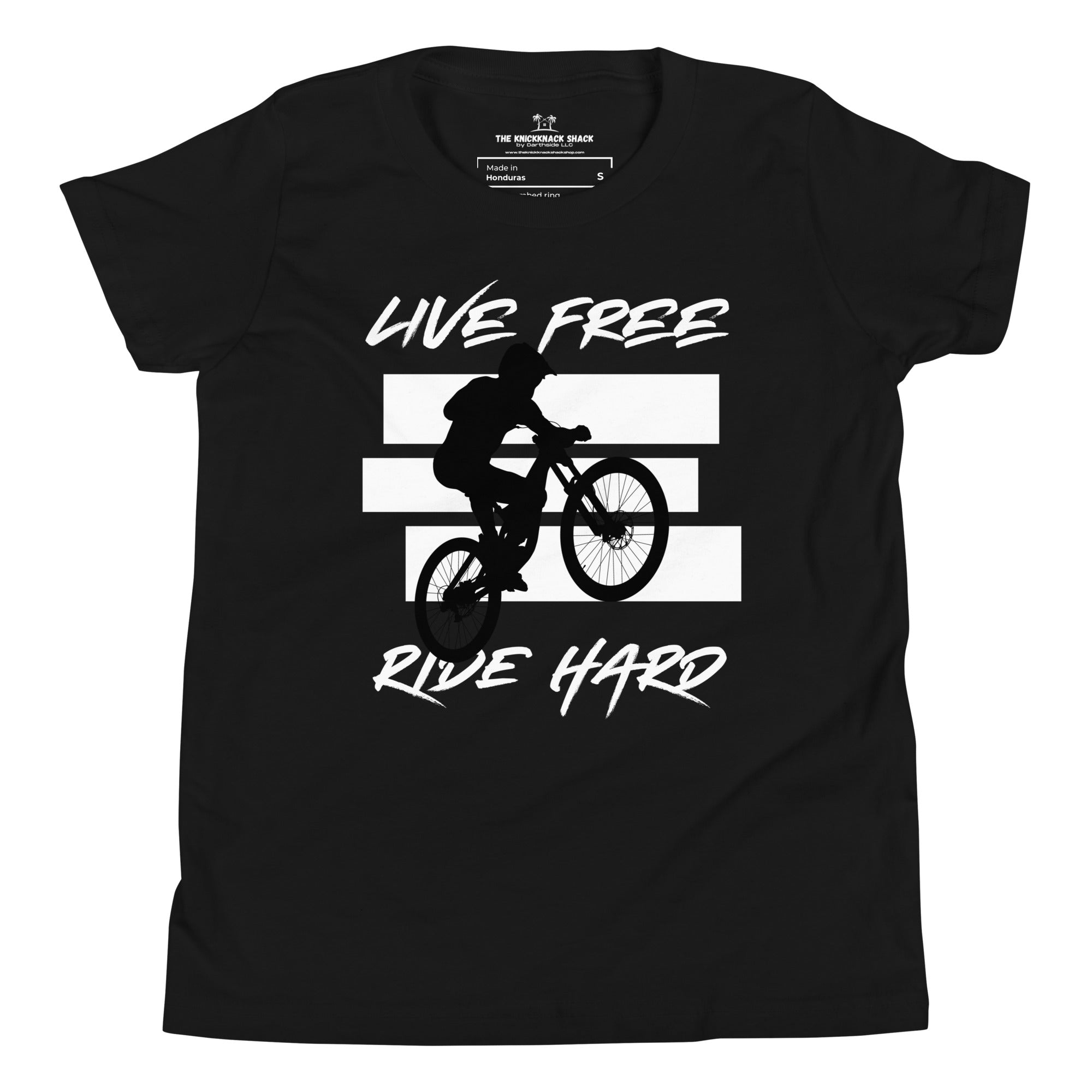 T-Shirt Jeunesse - Live Free Ride Hard (Couleurs Foncées)