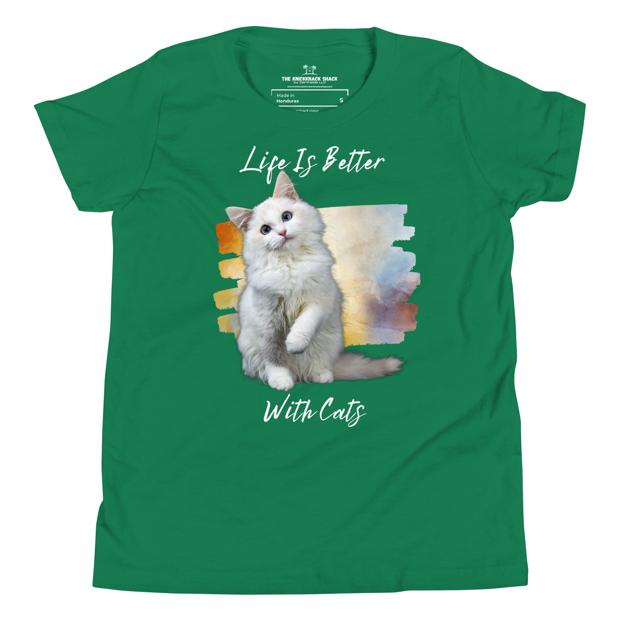 T-shirt jeunesse - Mieux avec les chats (couleurs foncées)