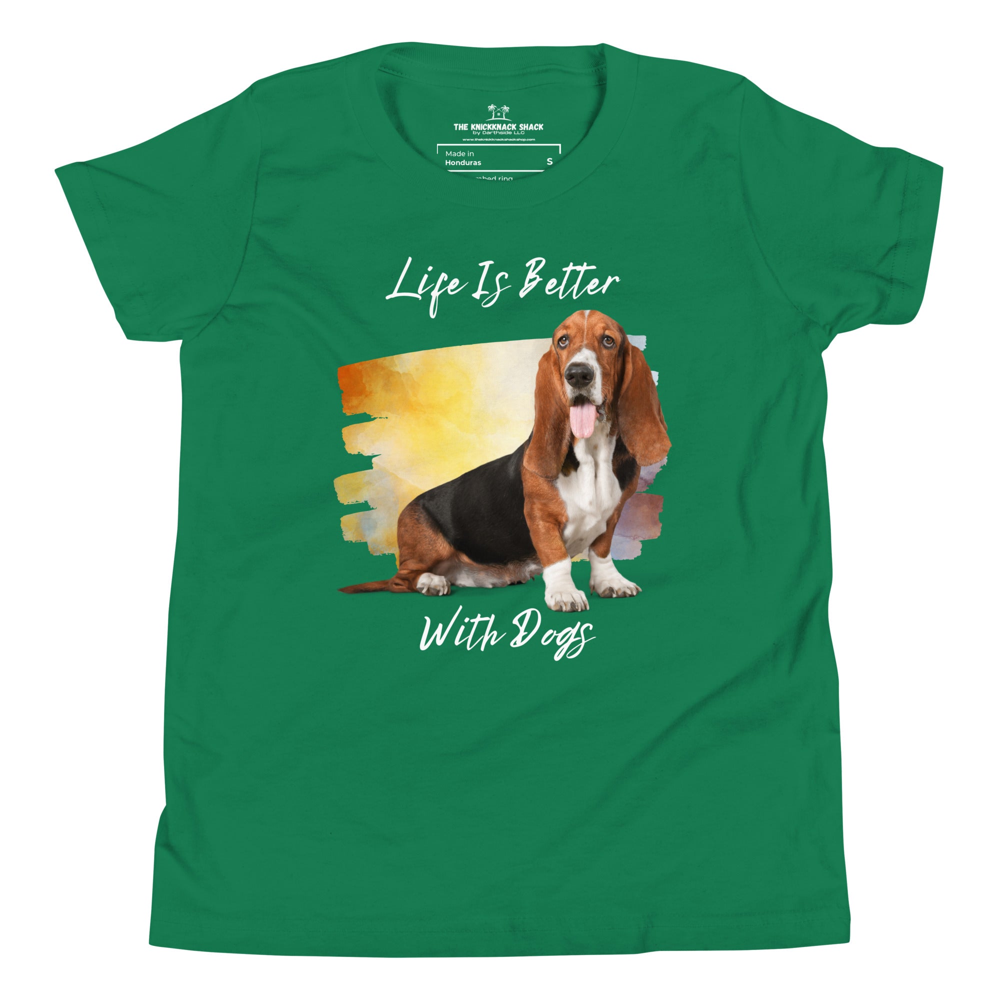 T-shirt jeunesse - Mieux avec les chiens (couleurs foncées)