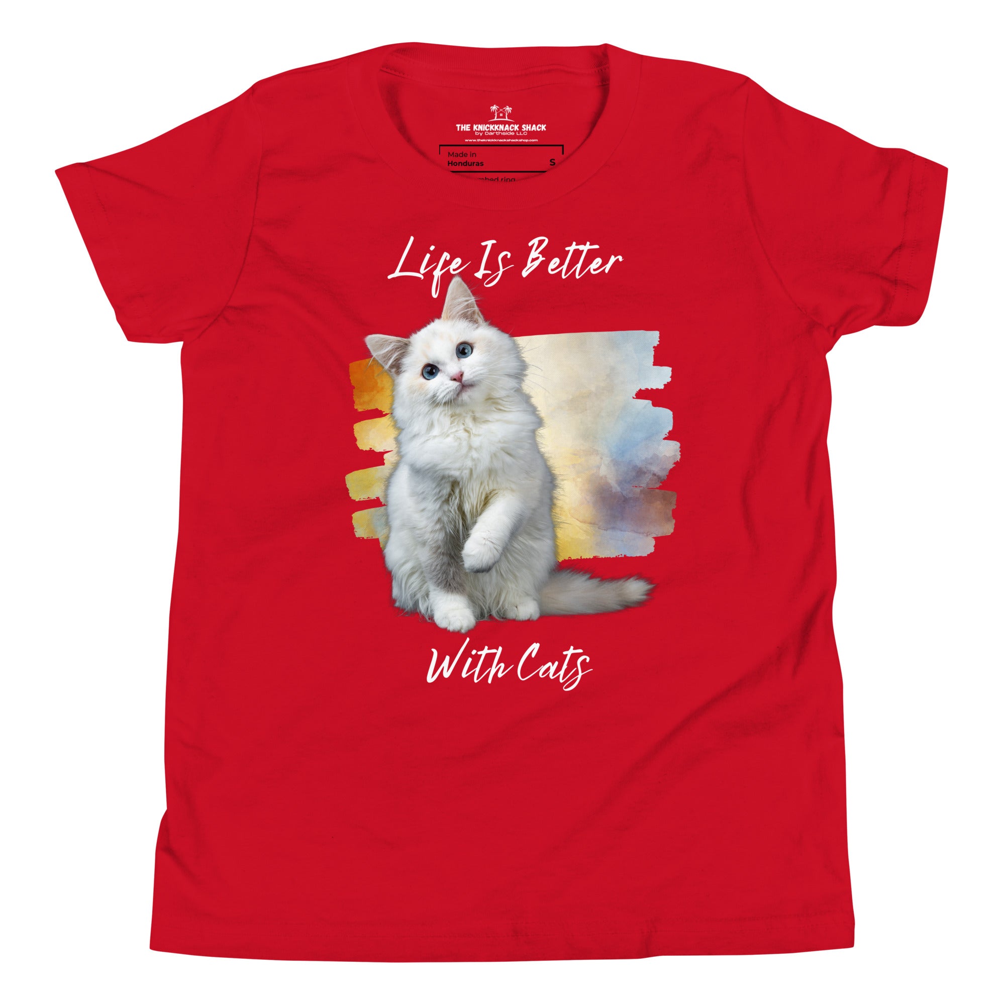 T-shirt jeunesse - Mieux avec les chats (couleurs foncées)