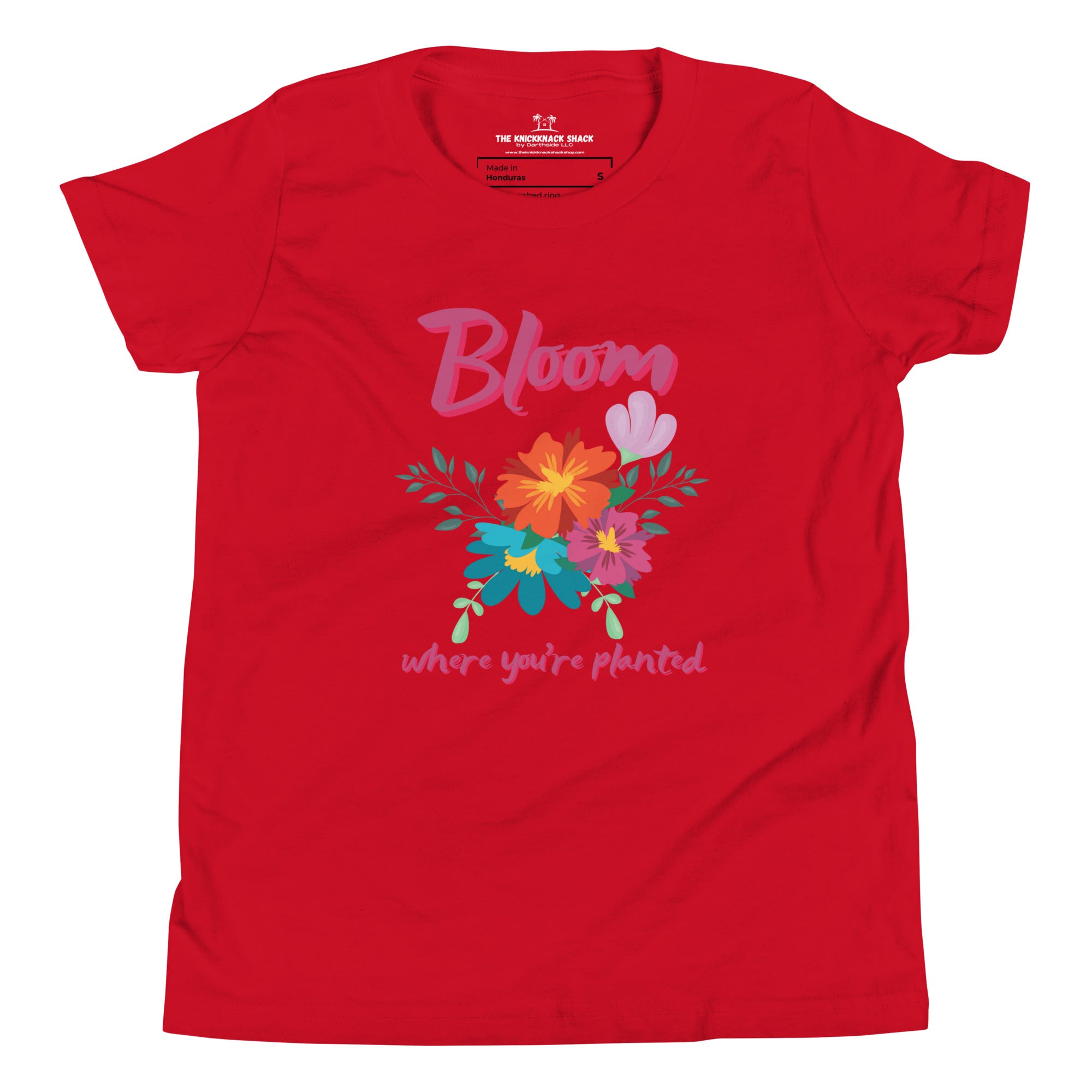 T-shirt jeunesse - Bloom Where You're Planted (Couleurs foncées)