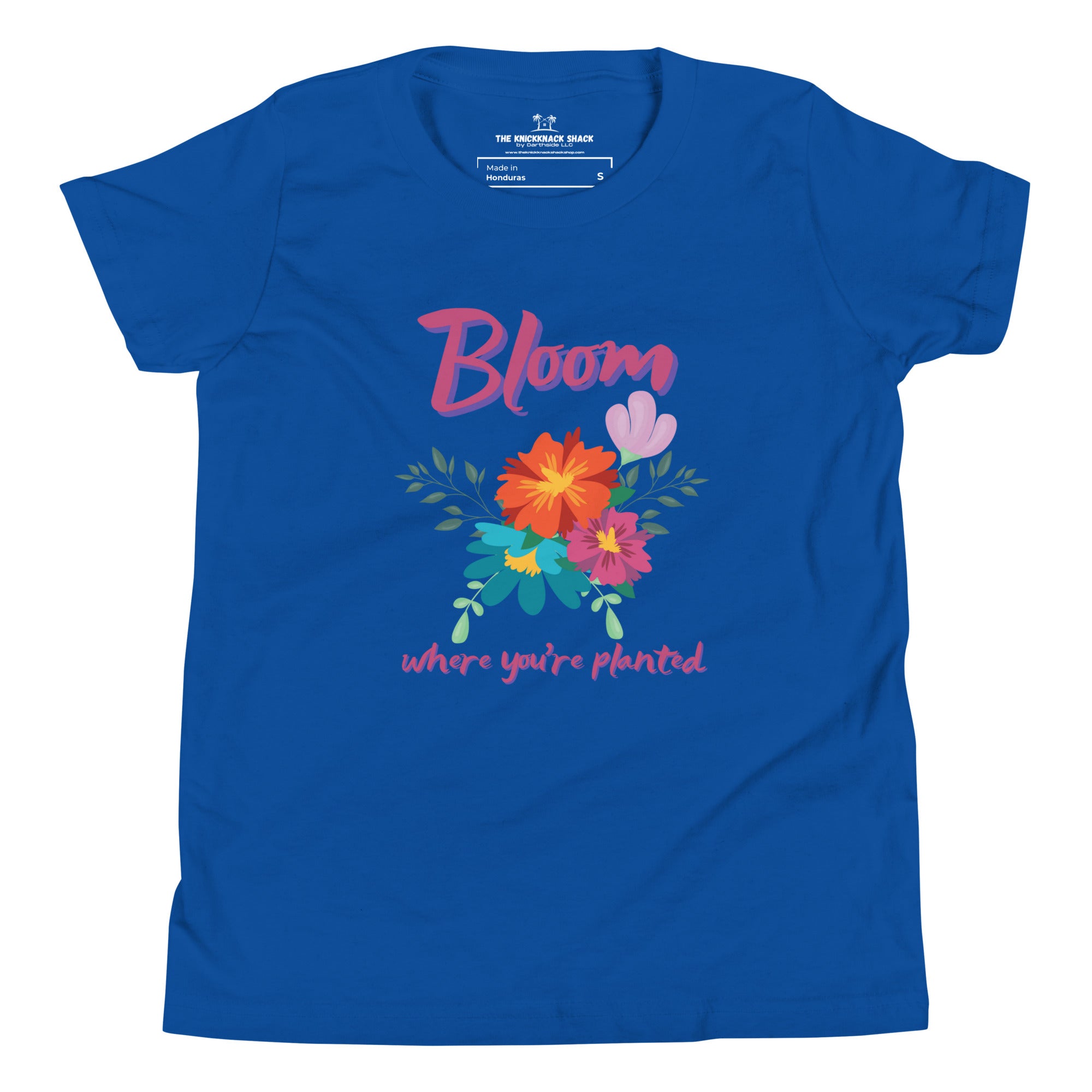 T-shirt jeunesse - Bloom Where You're Planted (Couleurs foncées)