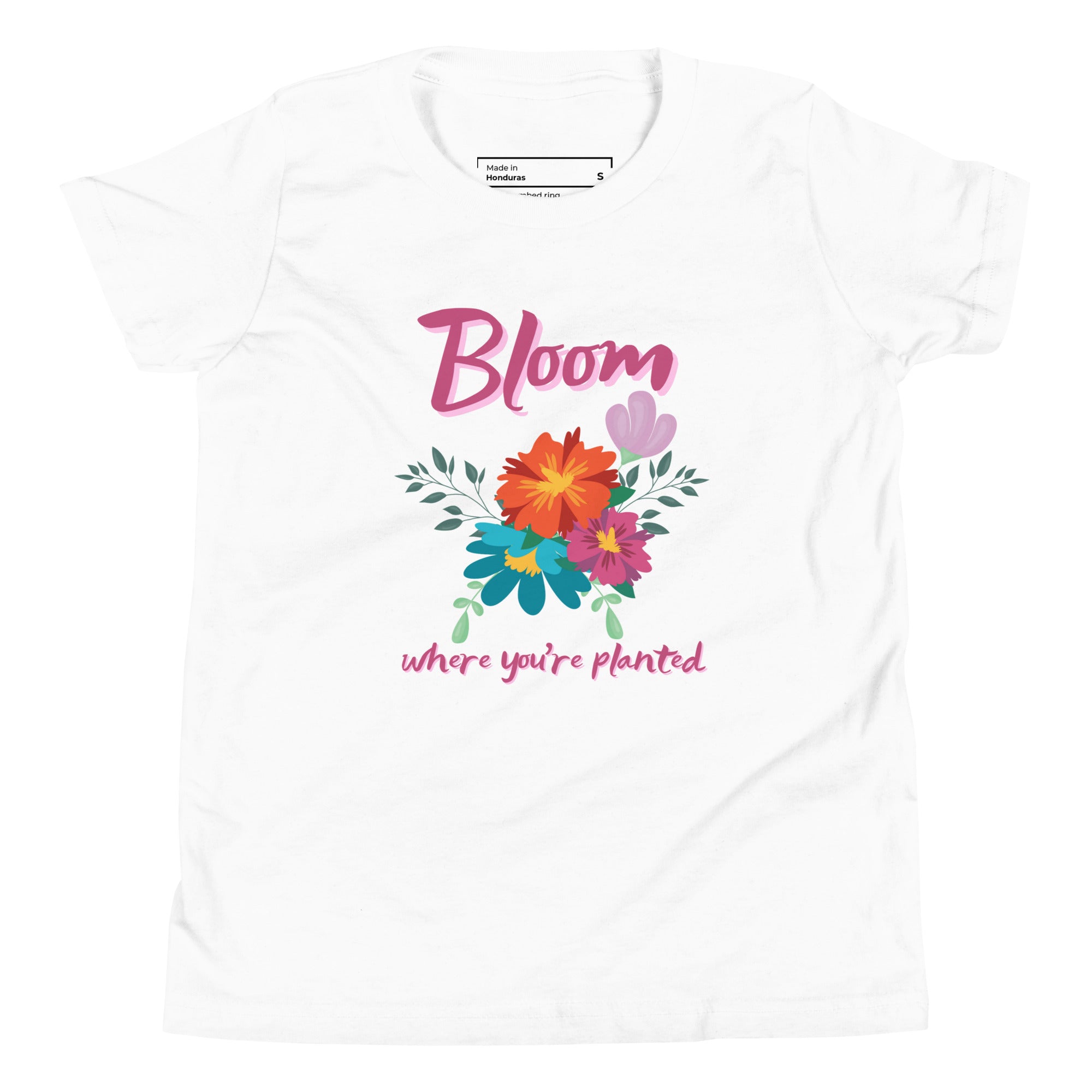 T-Shirt Jeunesse - Bloom Where You're Planted (Couleurs Claires)